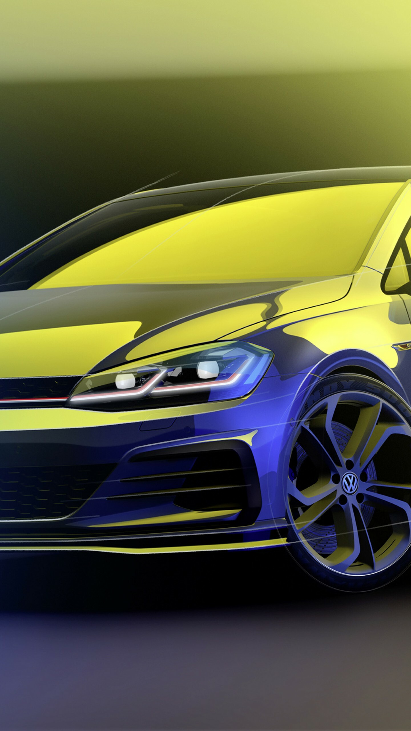 Volkswagen: Automaker, Golf GTI TCR Concept, Cars. 1440x2560 HD Background.