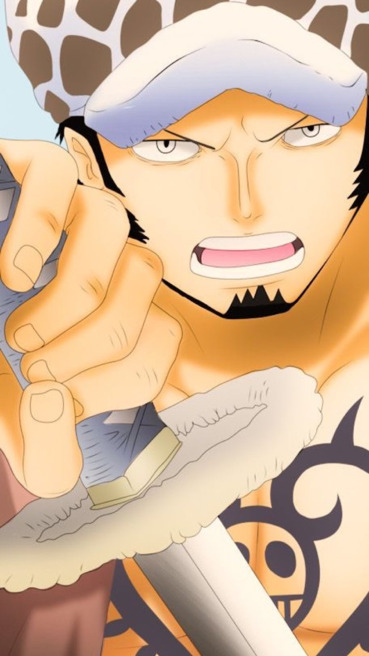 Trafalgar Law, One Piece anime, Desenho style, Pirate captain, 1250x2210 HD Phone
