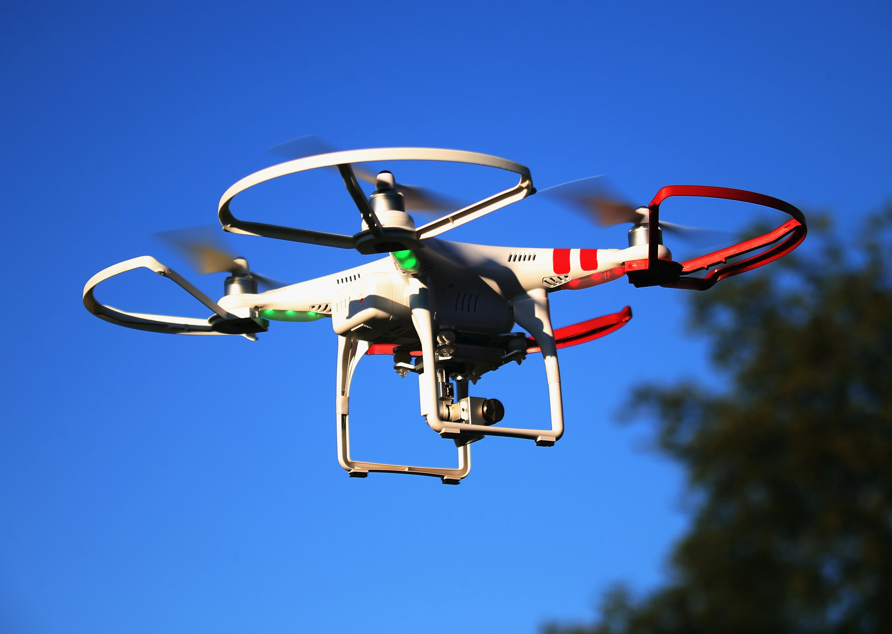 Drone: Unmanned aerial vehicle, Sky, Quadrotor helicopter, Quadcopter in flight. 3000x2140 HD Background.