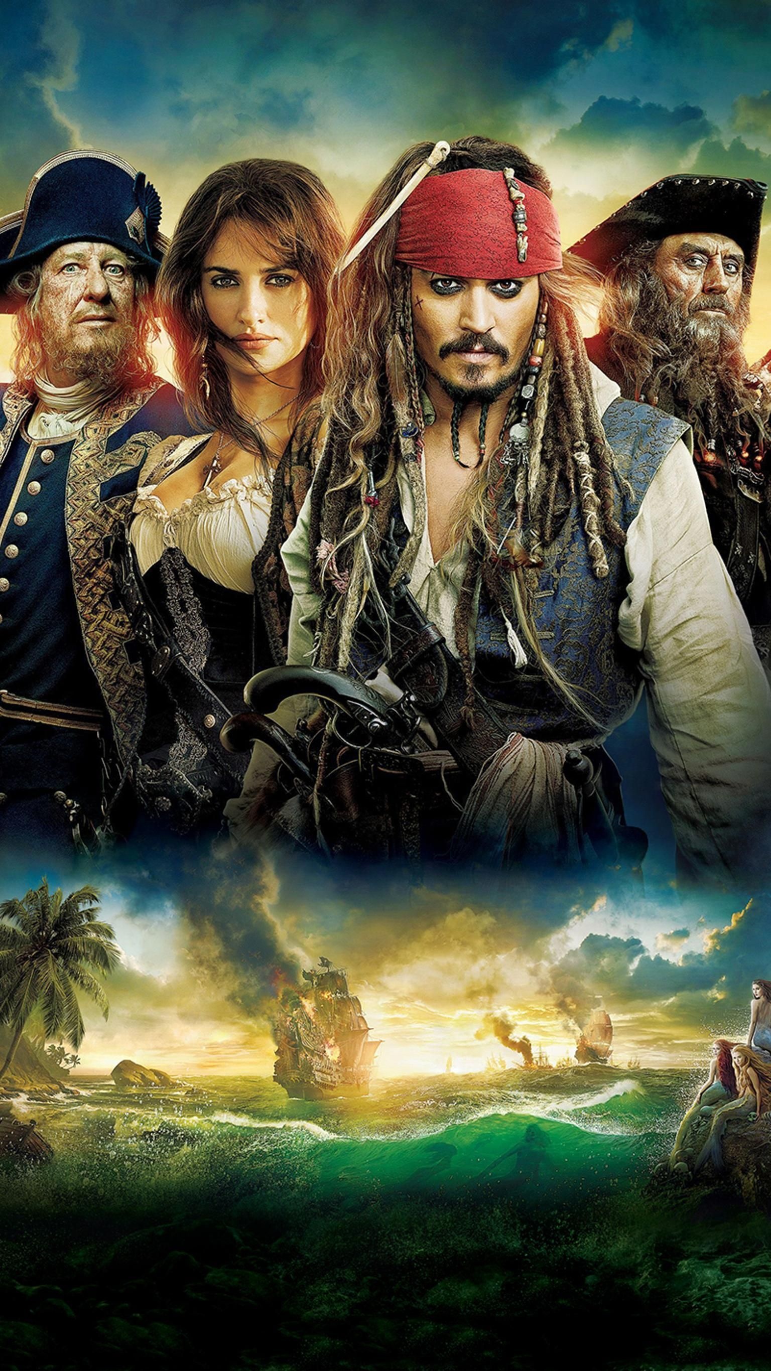 Barbossa, On Stranger Tides, Pirates of the Caribbean, Captain Jack Sparrow, 1540x2740 HD Phone