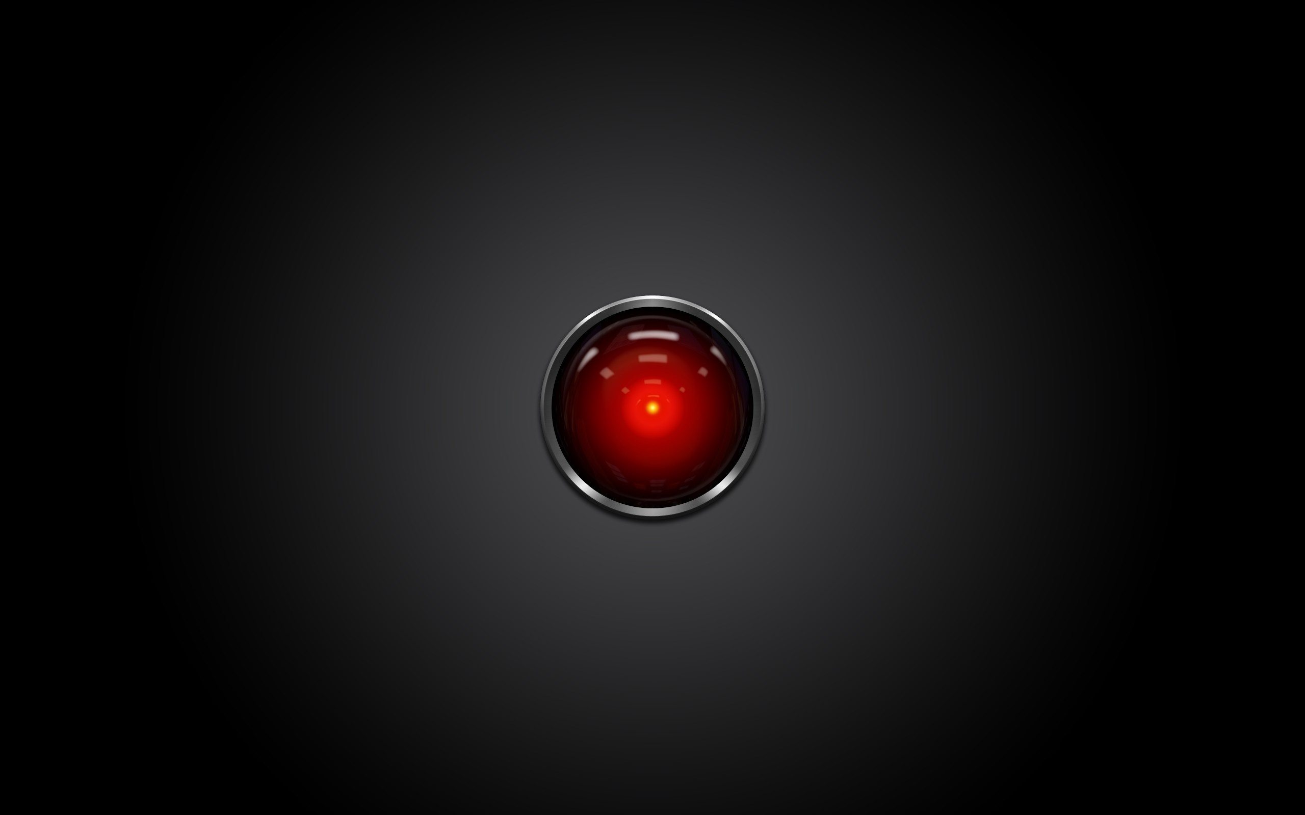 HAL 9000 logo, Cinematic darkness, Kubrick's HAL, Retro sci-fi, Symbolic circle, 2560x1600 HD Desktop