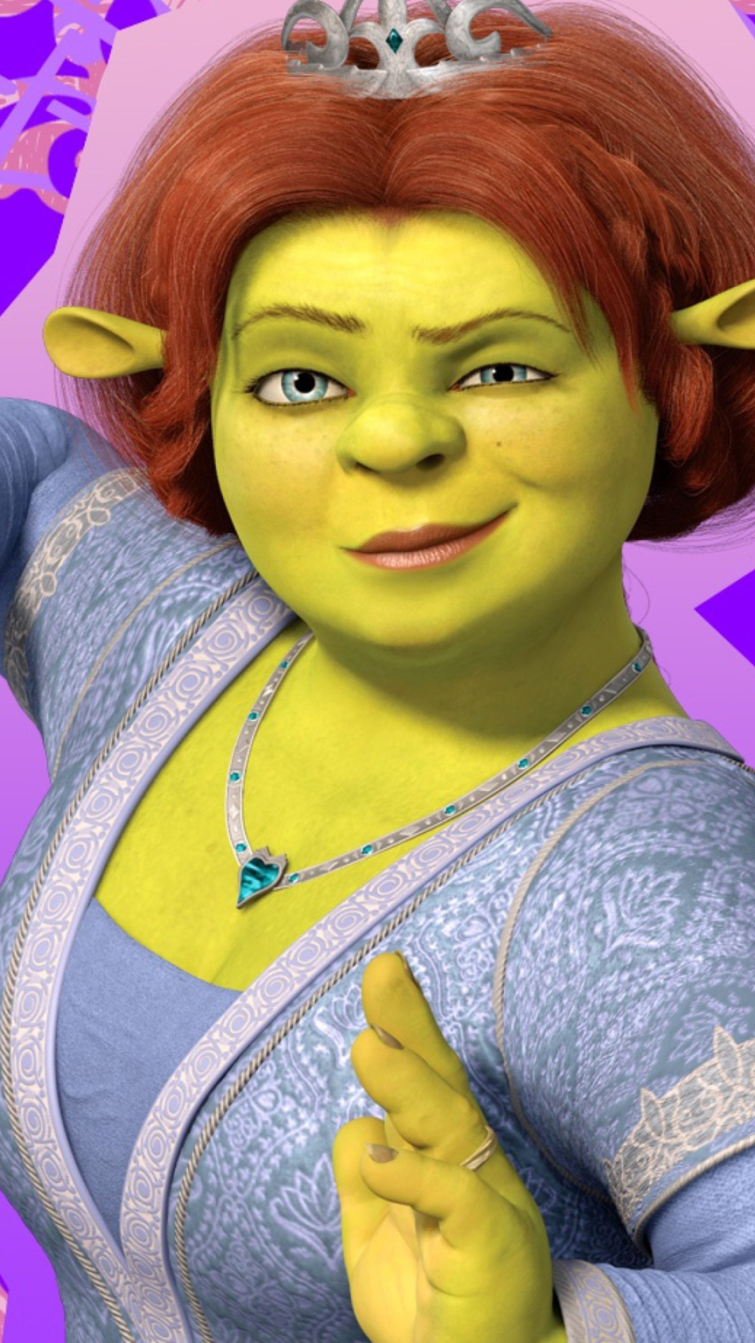 Shrek and Fiona, Animated couple, Fairytale romance, Animated love, 1080x1920 Full HD Handy