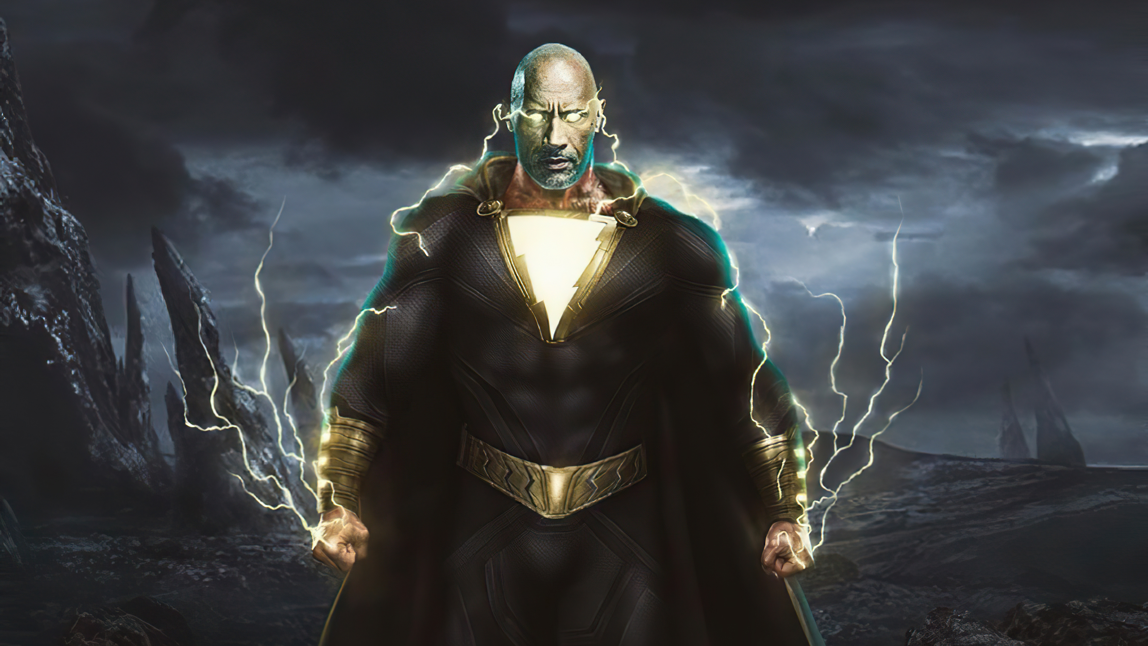 Black Adam, The Rock as Black Adam, Superhuman abilities, HD resolution, 3840x2160 4K Desktop