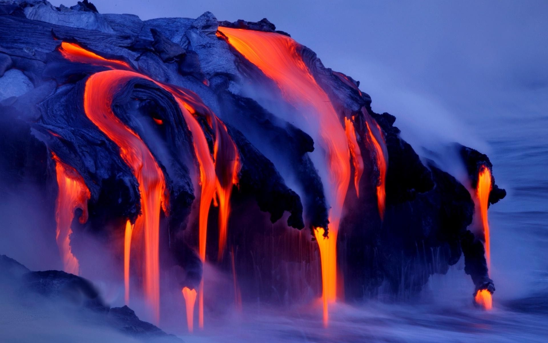 Lava flow, Volcanic eruption, Landscapes, Parts of the earth, 1920x1200 HD Desktop