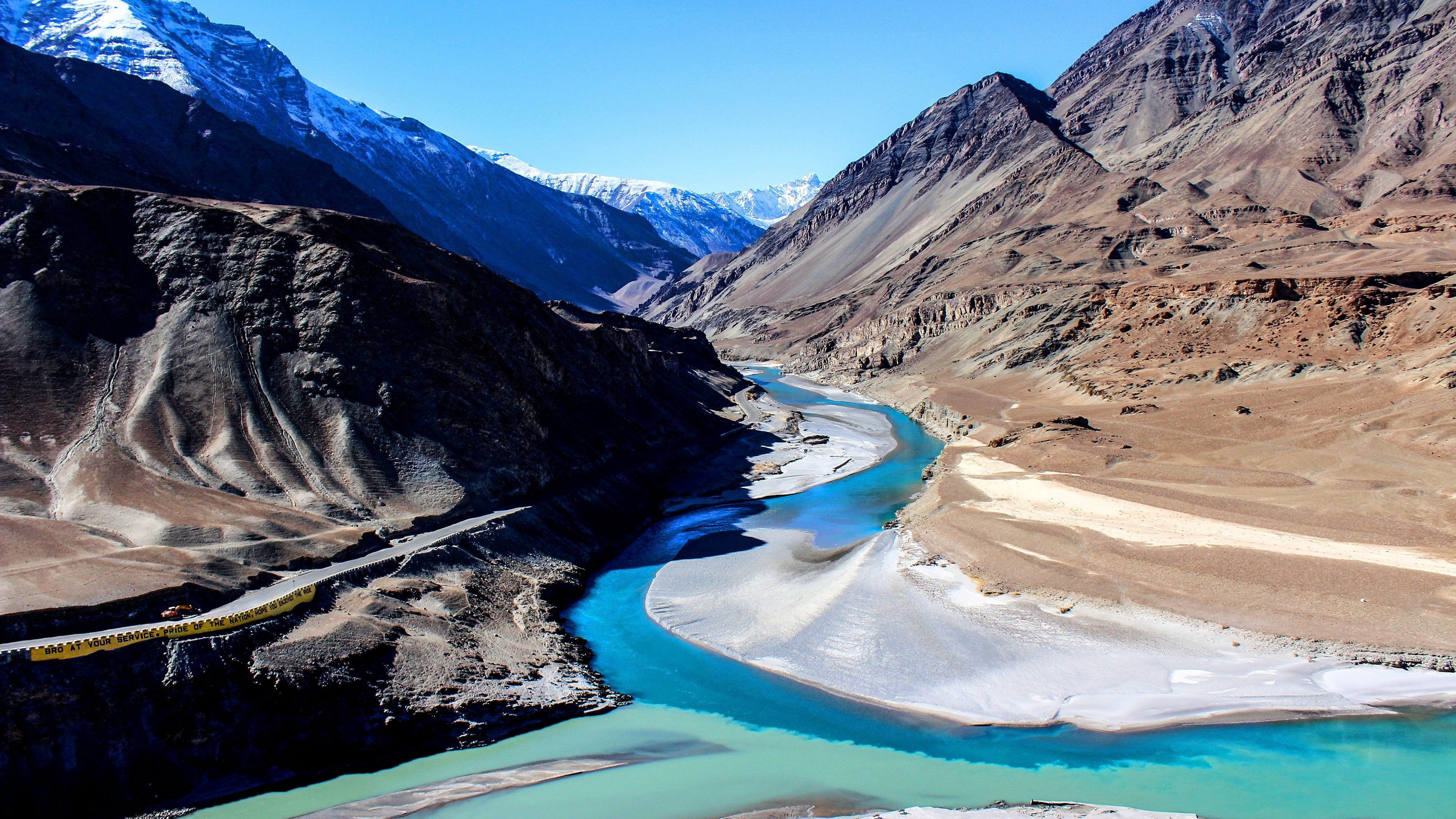 The Indus River, Travels, Asia, Landscape wallpapers, 3840x2160 4K Desktop