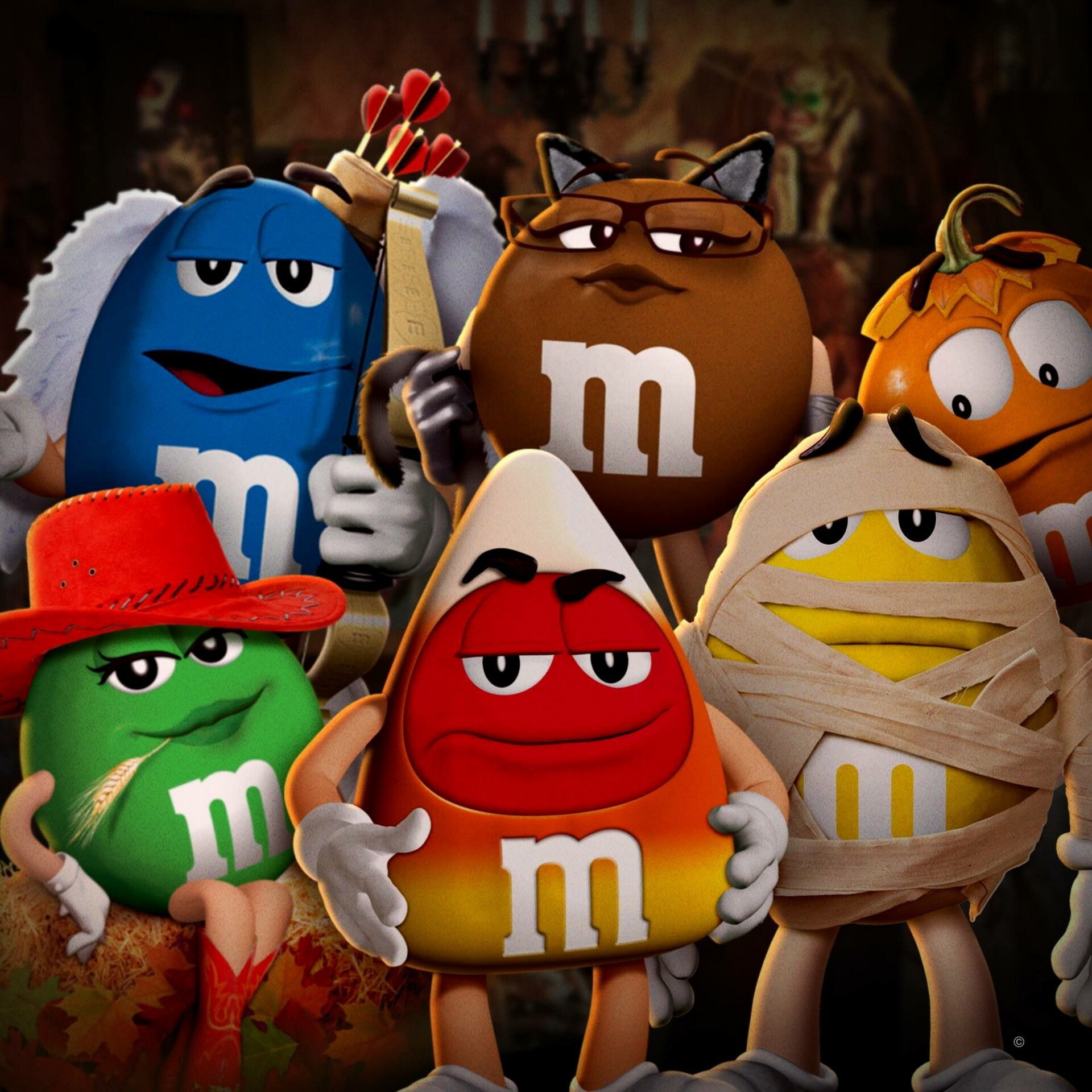 M&M’s: Originated in the United States in 1941. 1920x1920 HD Background.