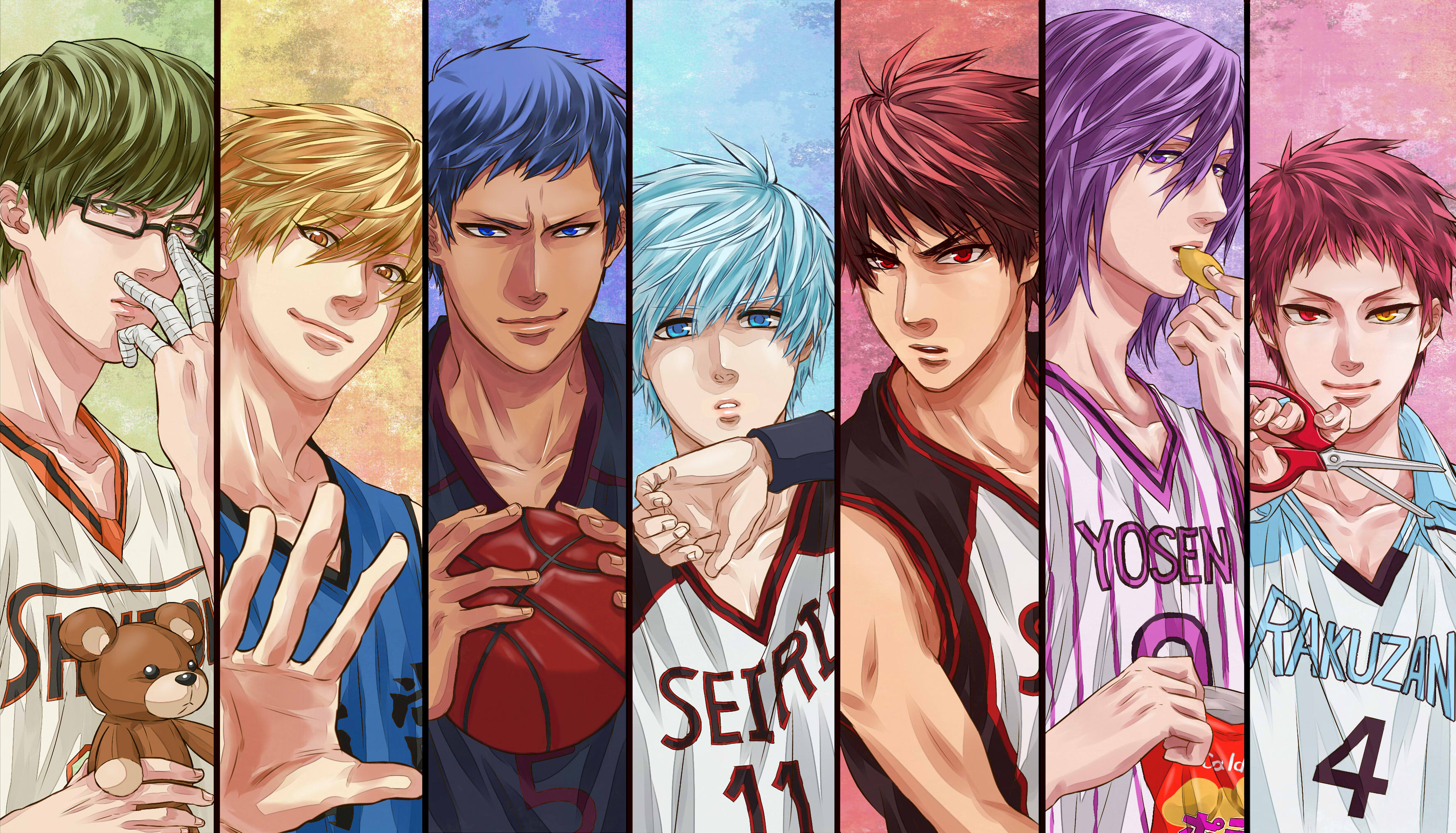 Kuroko's Basketball, Sports anime, Basketball team, Anime character, 3510x2010 HD Desktop