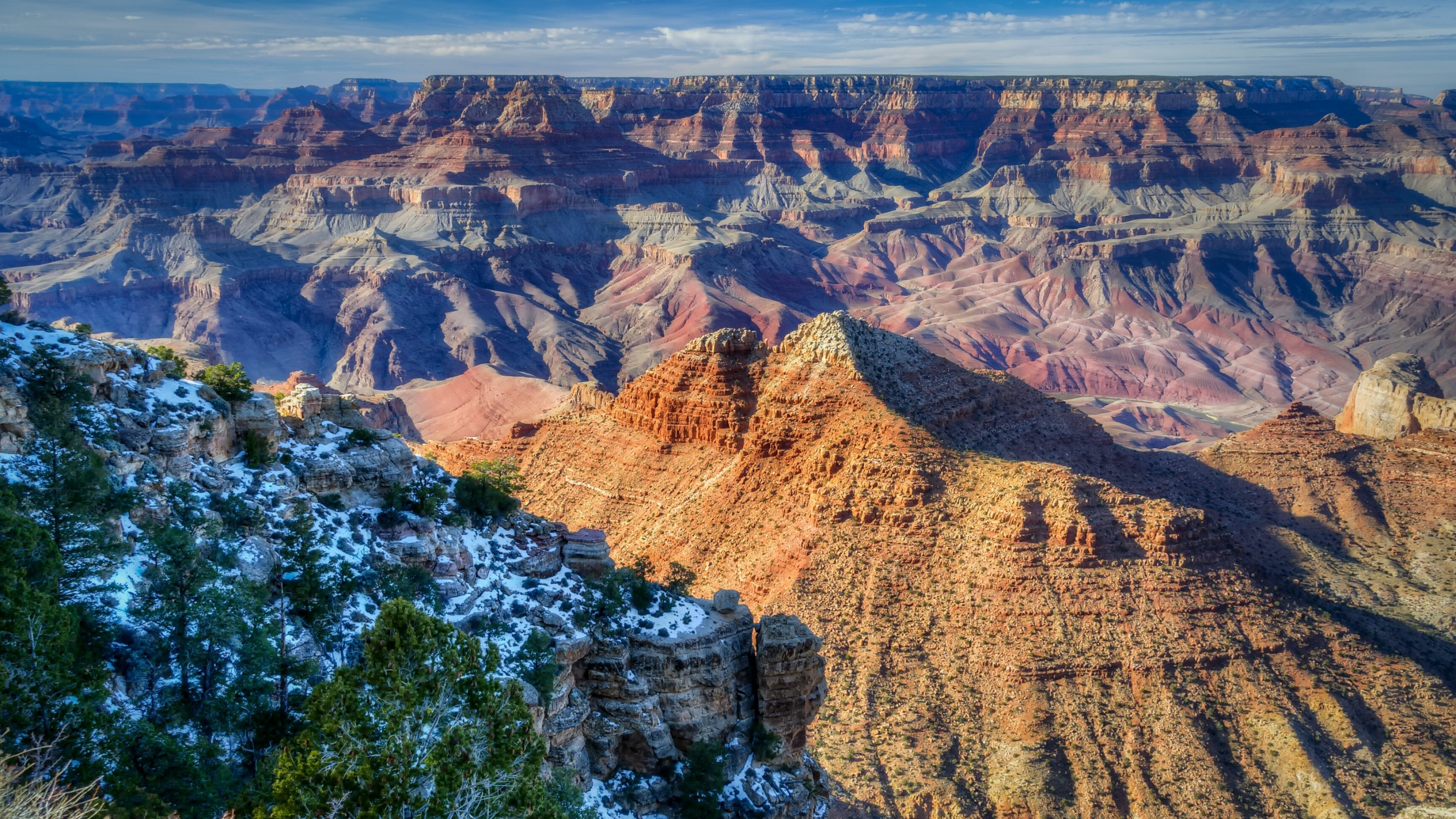 Grand Canyon: One of the Seven Natural Wonders of the World, 277 miles long. 3840x2160 4K Background.