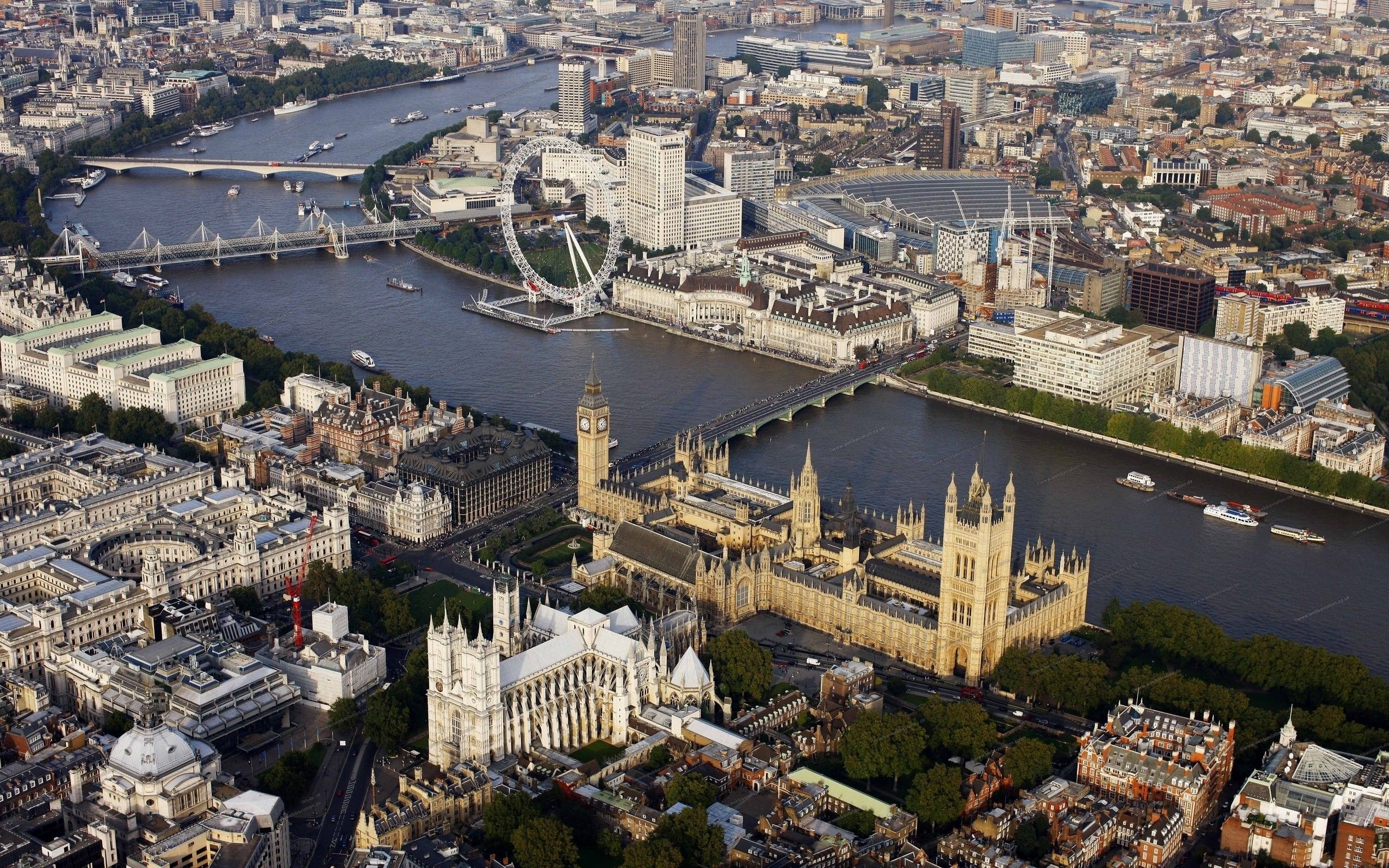 River Thames, Westminster Abbey, 2560x1600 HD Desktop