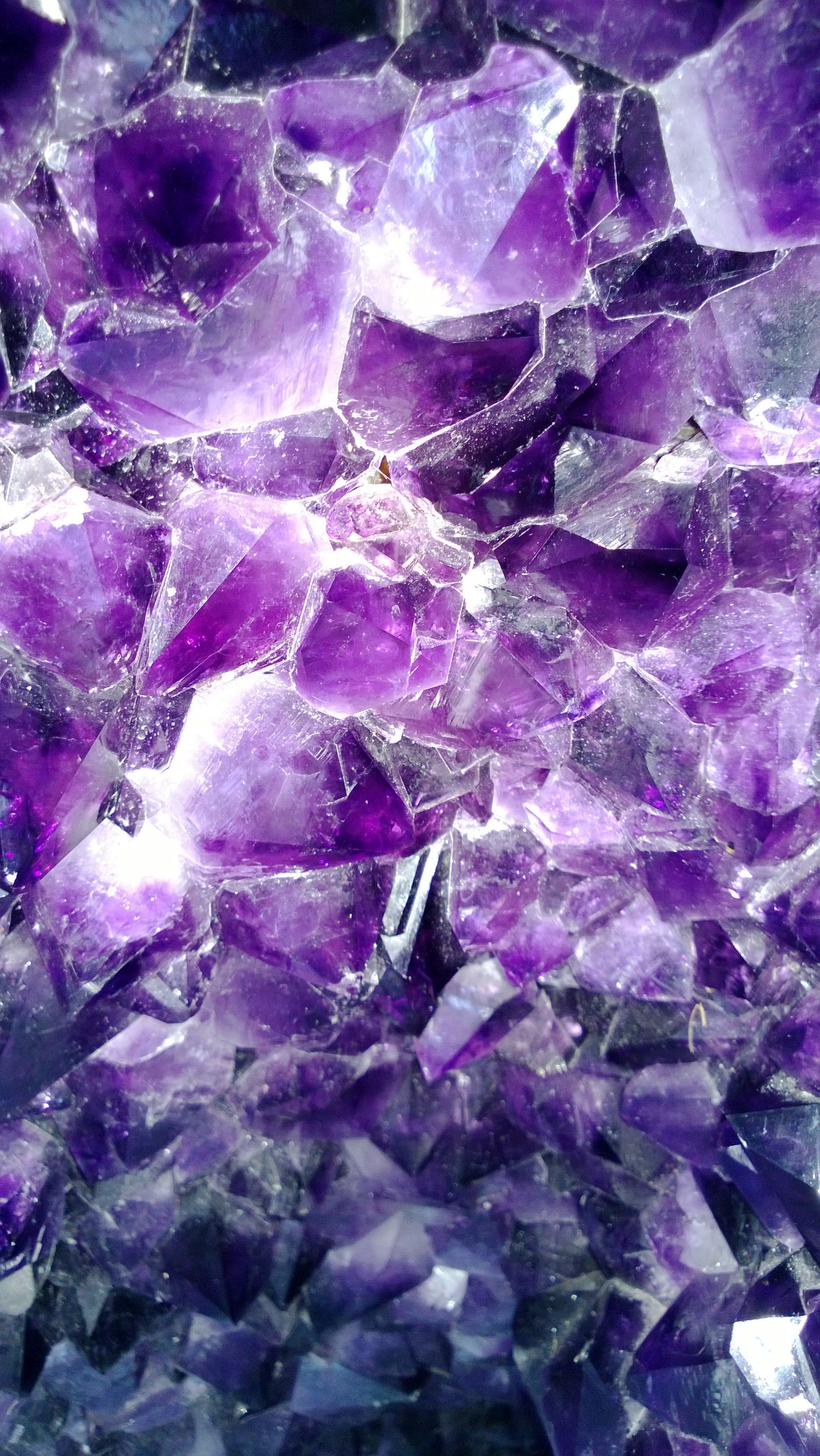 Violet crystal, Artsy aesthetic, Healing properties, Amethyst essence, 2000x3560 HD Phone