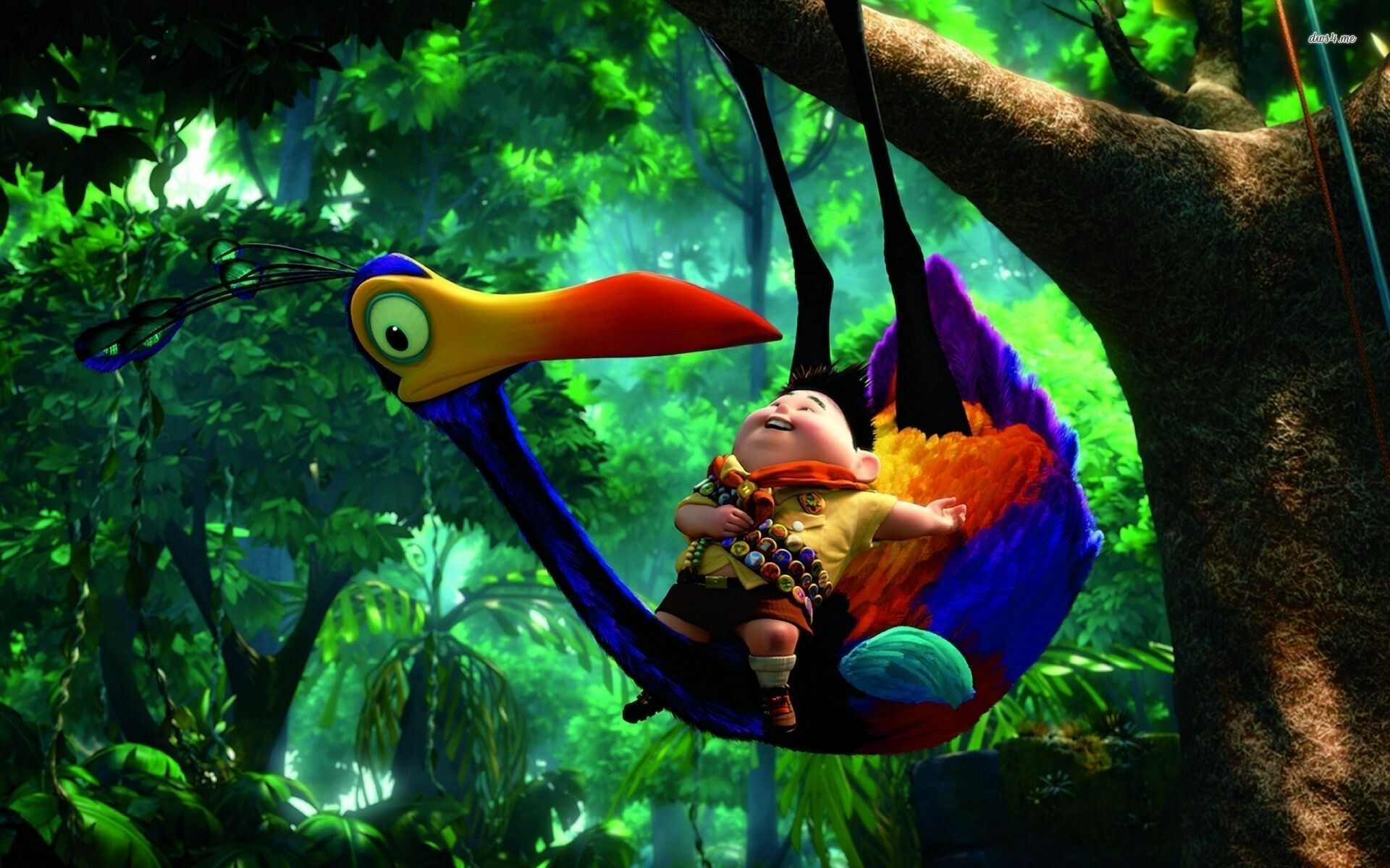 Up (Cartoon): Kevin, A giant, South American bird and the main target of Charles Muntz. 1920x1200 HD Background.