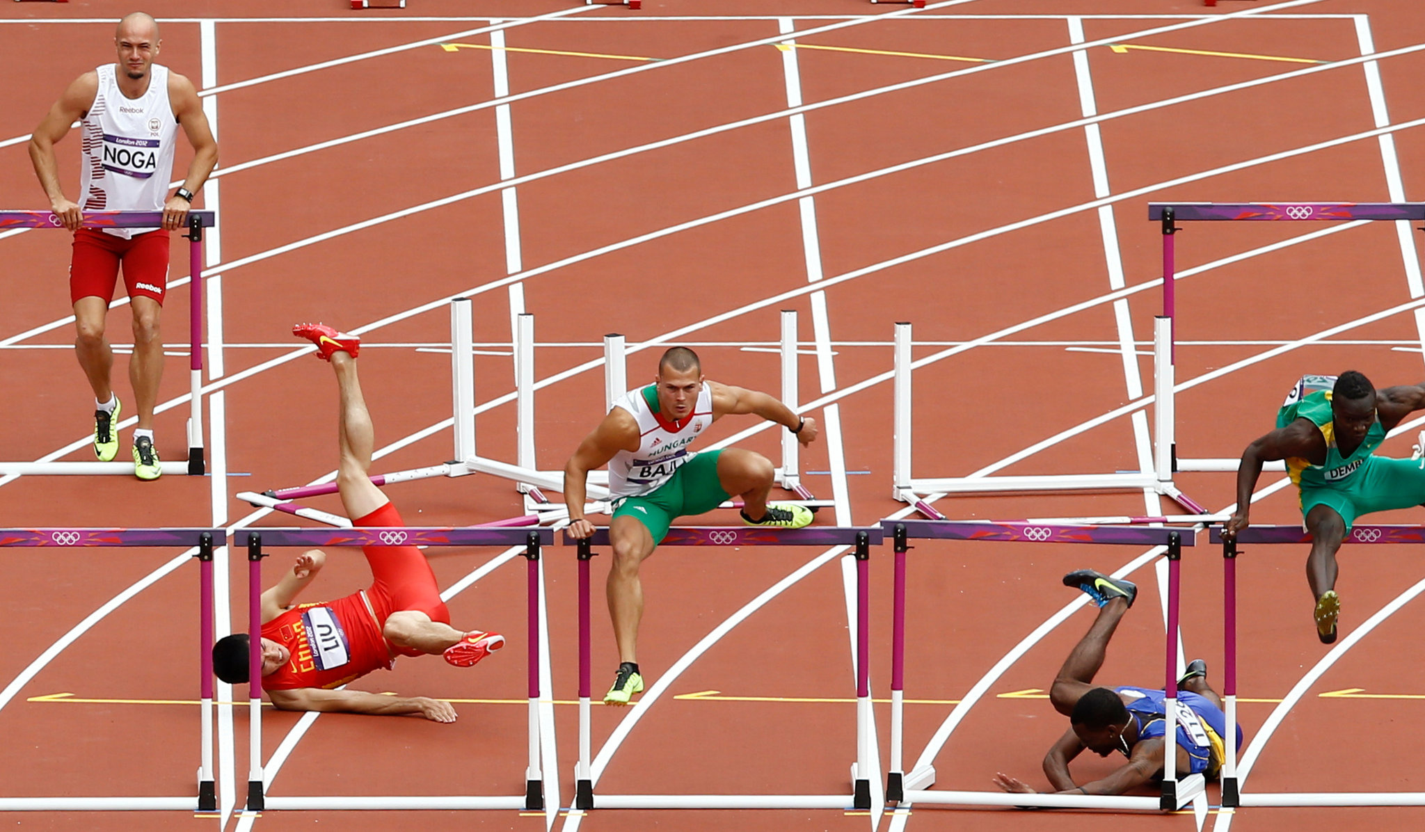 Hurdling: Liu Xiang, London 2012 Summer Olympics, Hurdle race, Sprint hurdles. 2050x1200 HD Background.