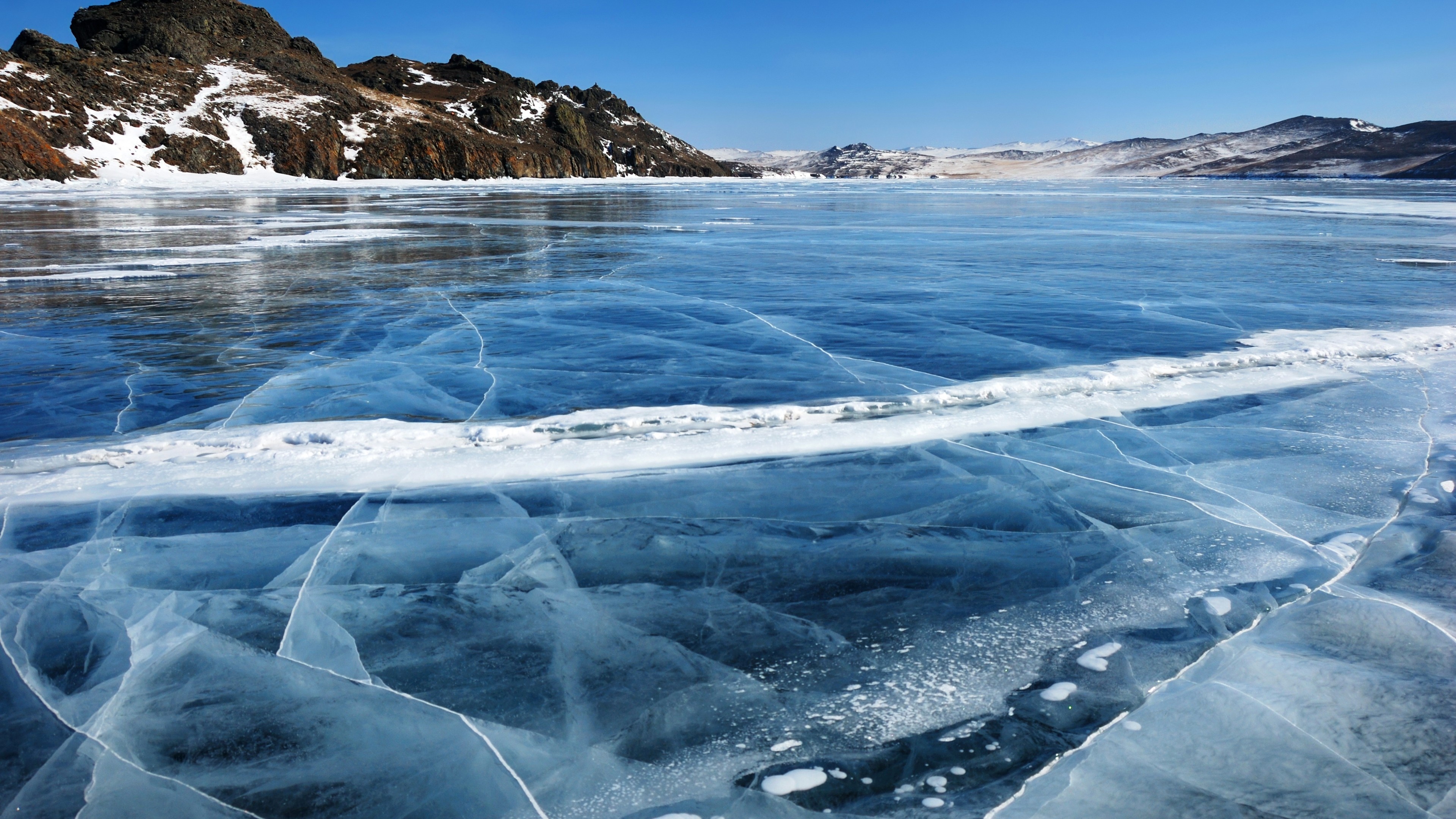 Icy lake, Ice Wallpaper, 3840x2160 4K Desktop