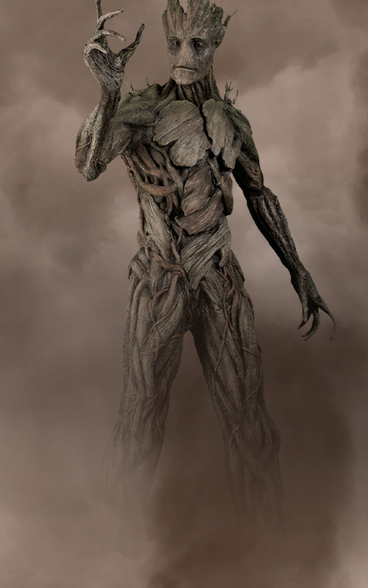 Groot as a life-size statue, Guardians of the Galaxy merchandise, Lifelike representation, Marvel superhero, 1260x2000 HD Handy