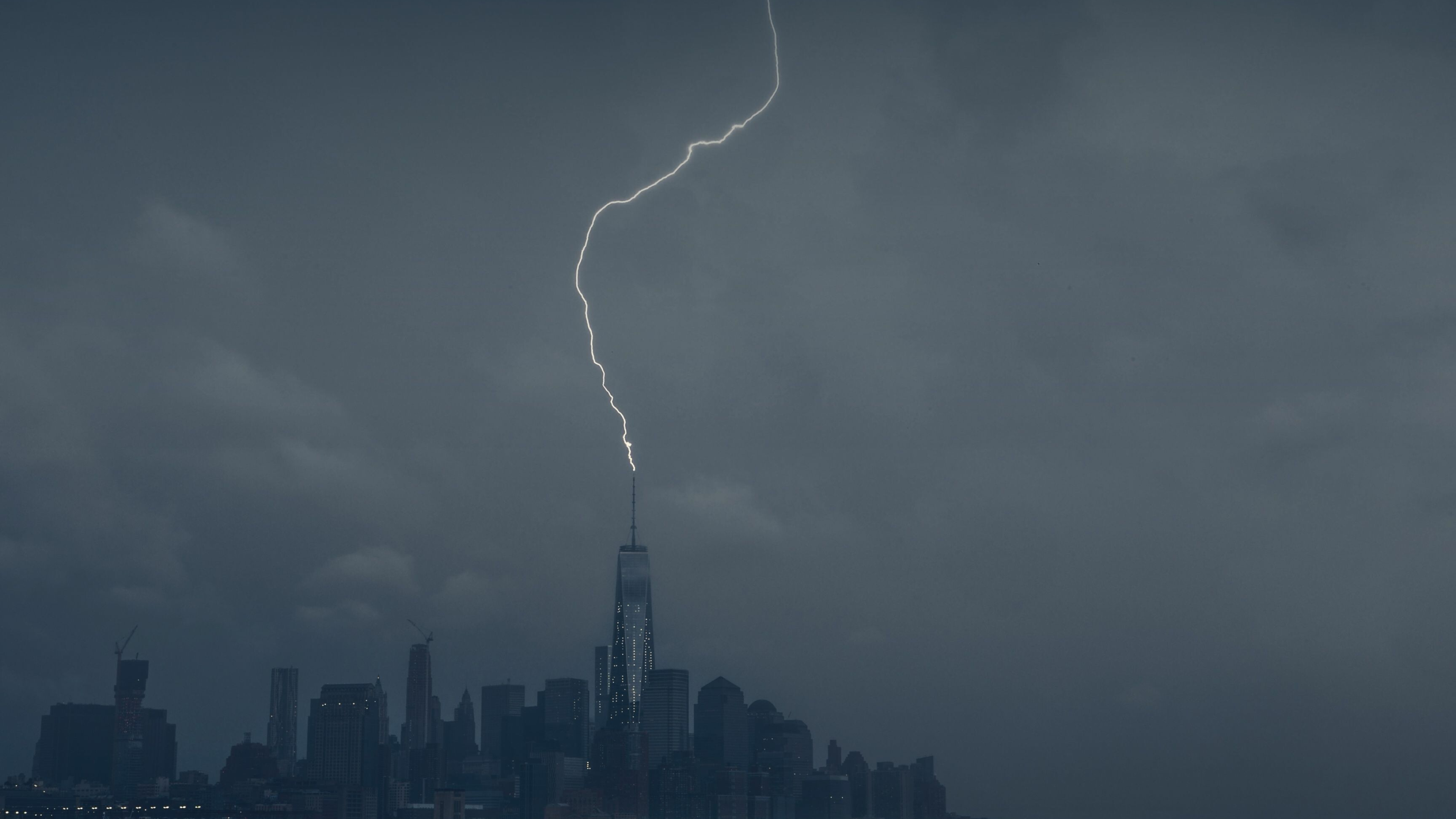 Gewitter, Natur, Elektrisierender Sturm, Gewaltige Blitze, 3840x2160 4K Desktop