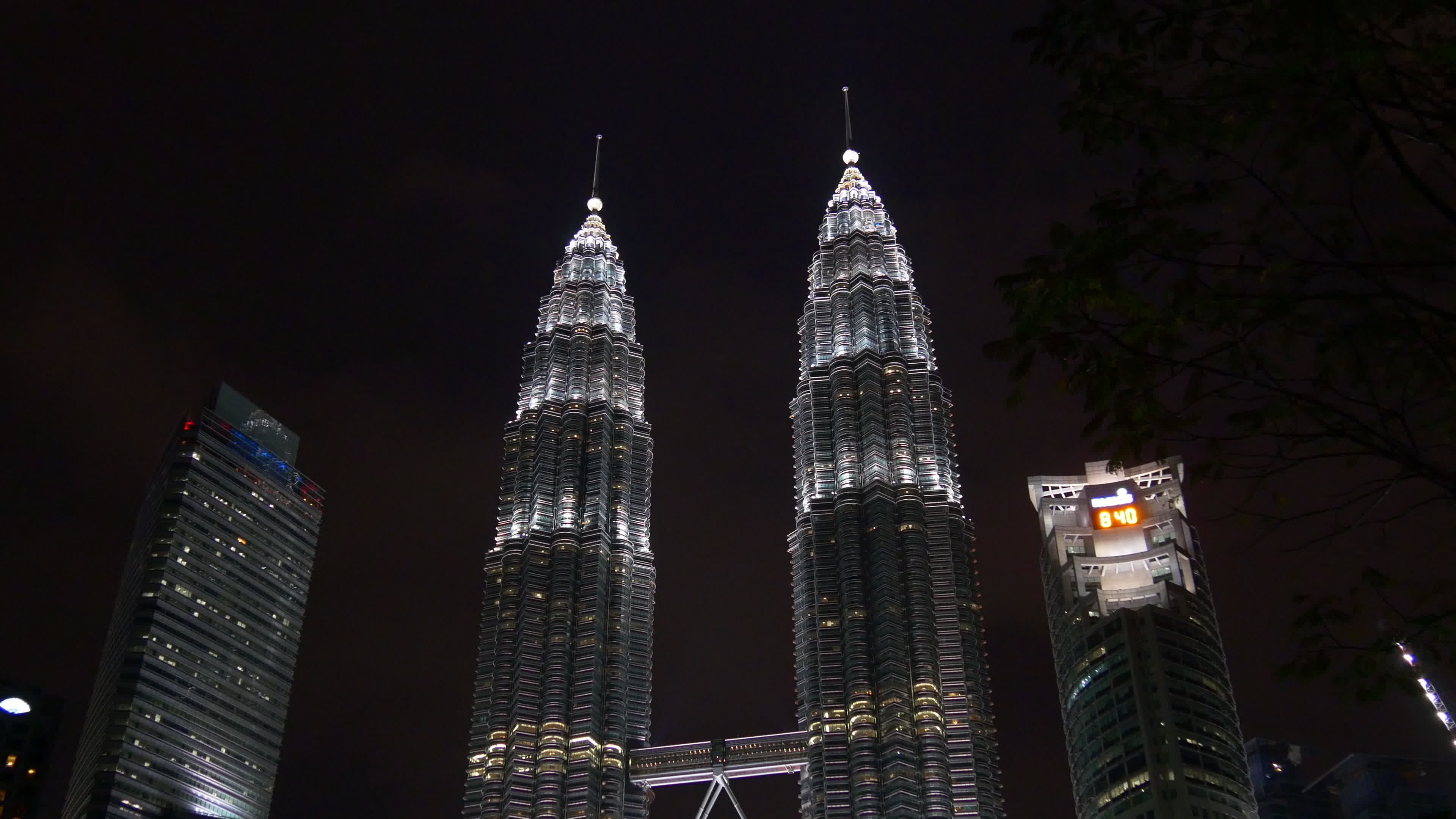Malaysia night, Famous park panorama, Stock video, 3840x2160 4K Desktop