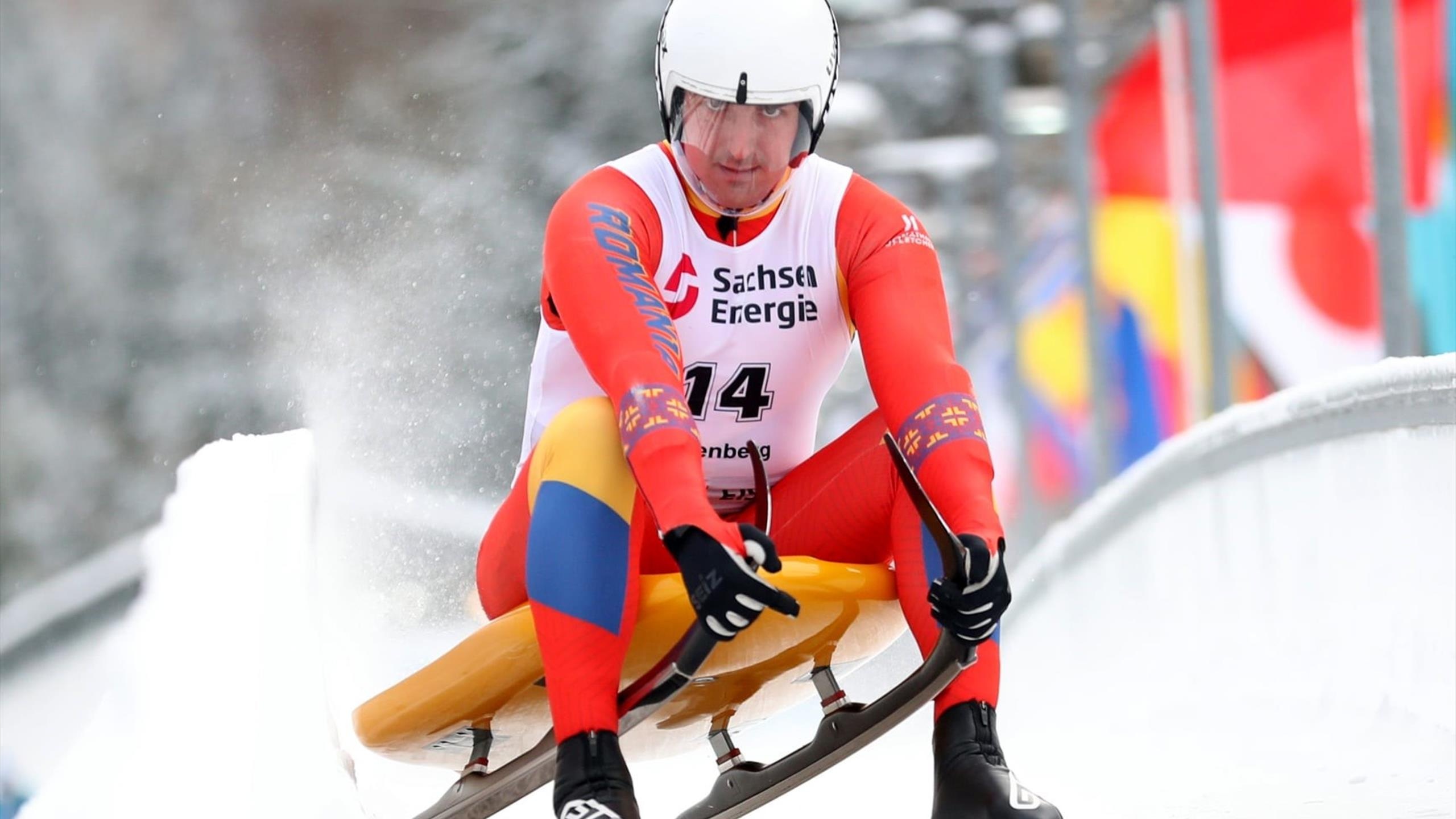 Luge: Valentin Cretu, A Romanian luger who has competed since 2000, The 2010 Winter Olympian. 2560x1440 HD Background.
