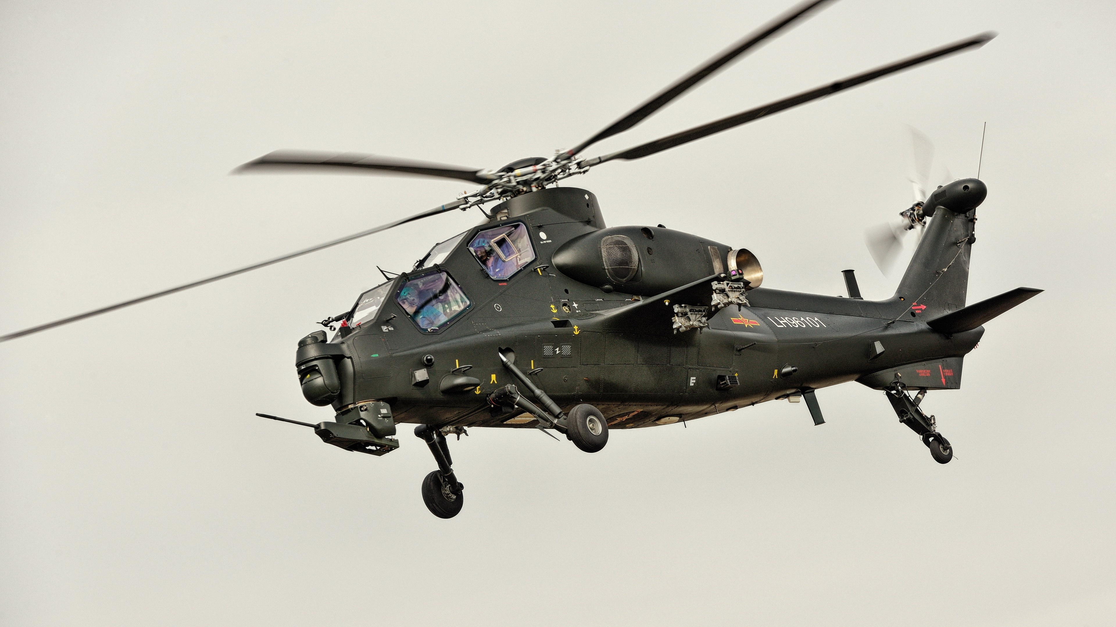 CAIC WZ-10 attack helicopter, China air force, Military wallpaper, Chinese aircraft, 3840x2160 4K Desktop