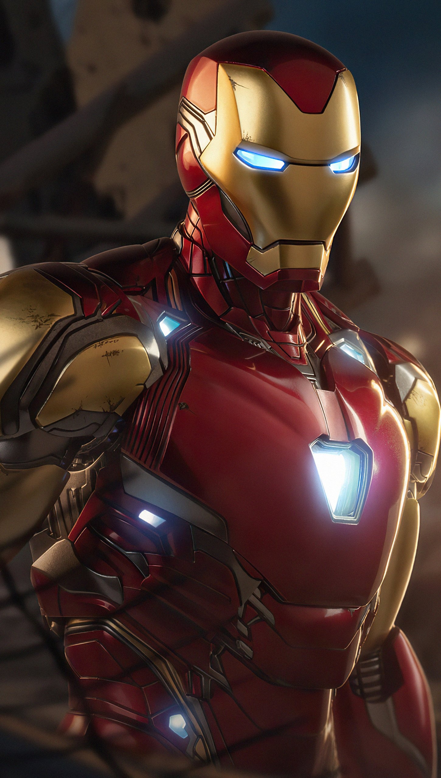 Iron Man in Avengers 4, 4K Ultra HD, Epic battle, Powerful superhero, 1450x2560 HD Phone