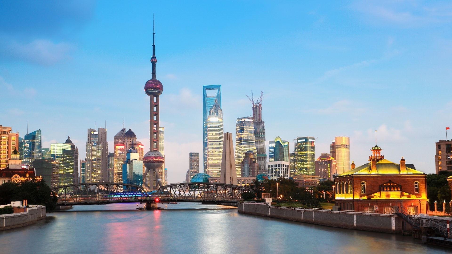 Shanghai World Financial Center, Stunning wallpapers, Shanghai skyline, Beautiful city view, 1920x1080 Full HD Desktop