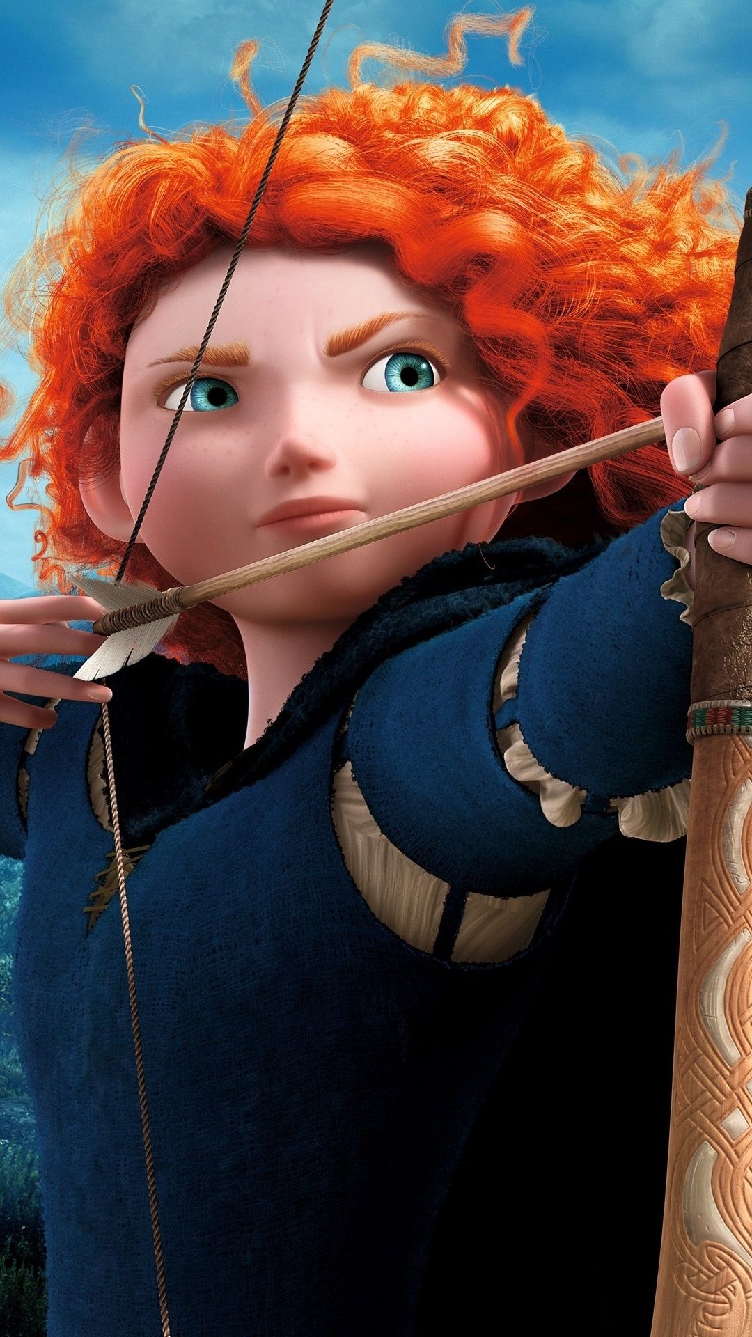 Brave iPhone wallpapers, Princess Merida, Animated movie, Epic landscapes, 1080x1920 Full HD Handy