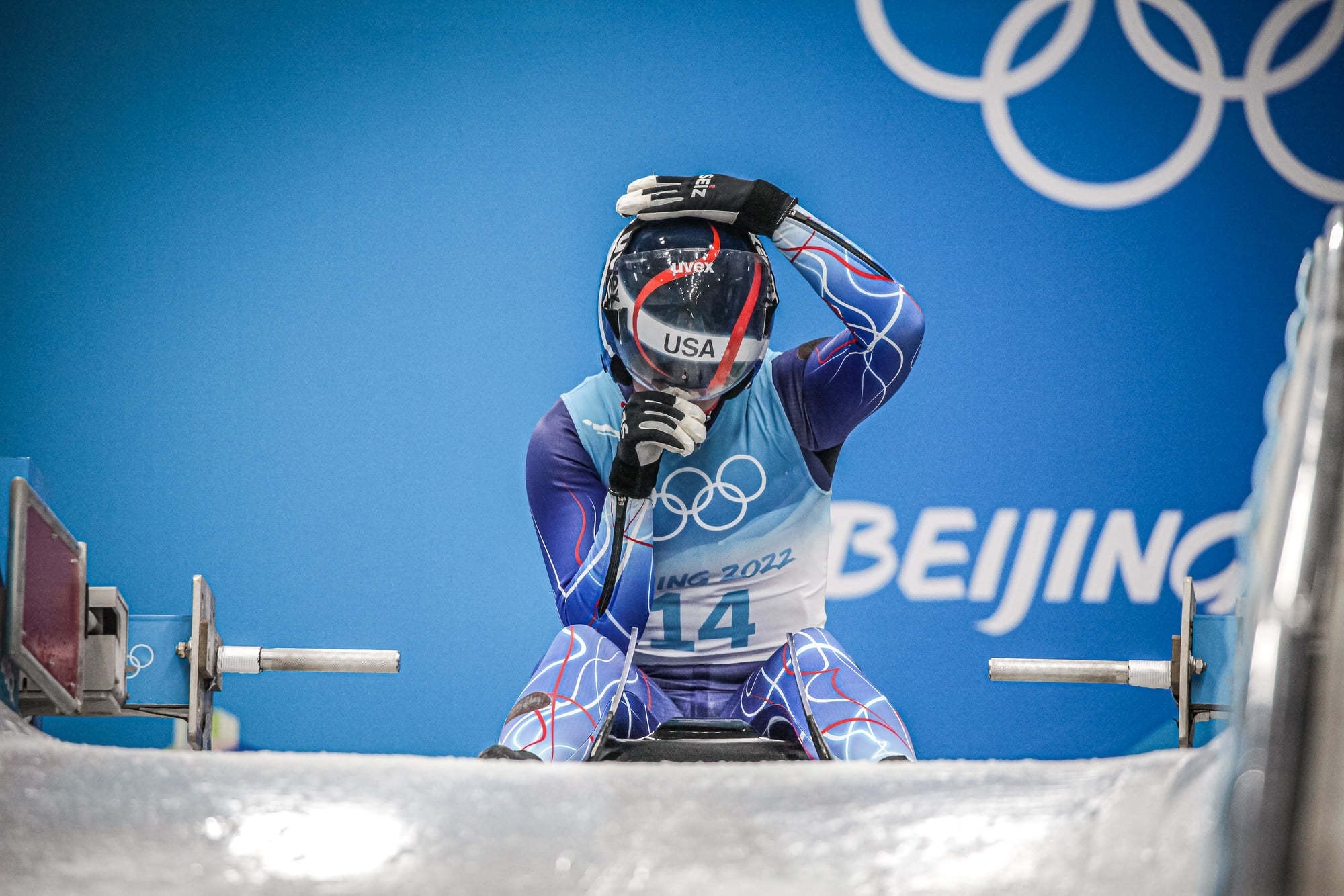 Luge: An American luger competes at the 2022 Beijing Winter Olympics. 2000x1340 HD Wallpaper.