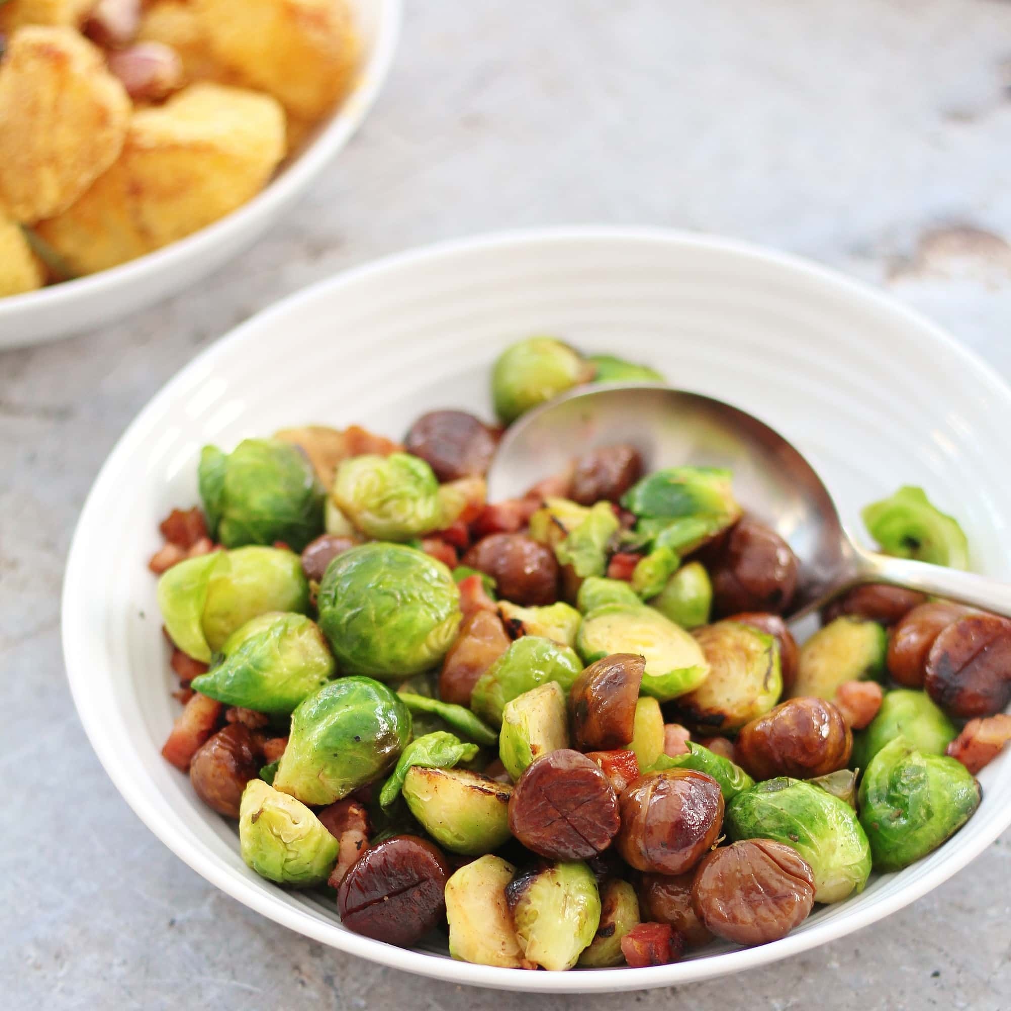 Pan-fried sprouts, Chestnut and bacon, Easy peasy recipe, Delicious side dish, 2000x2000 HD Handy