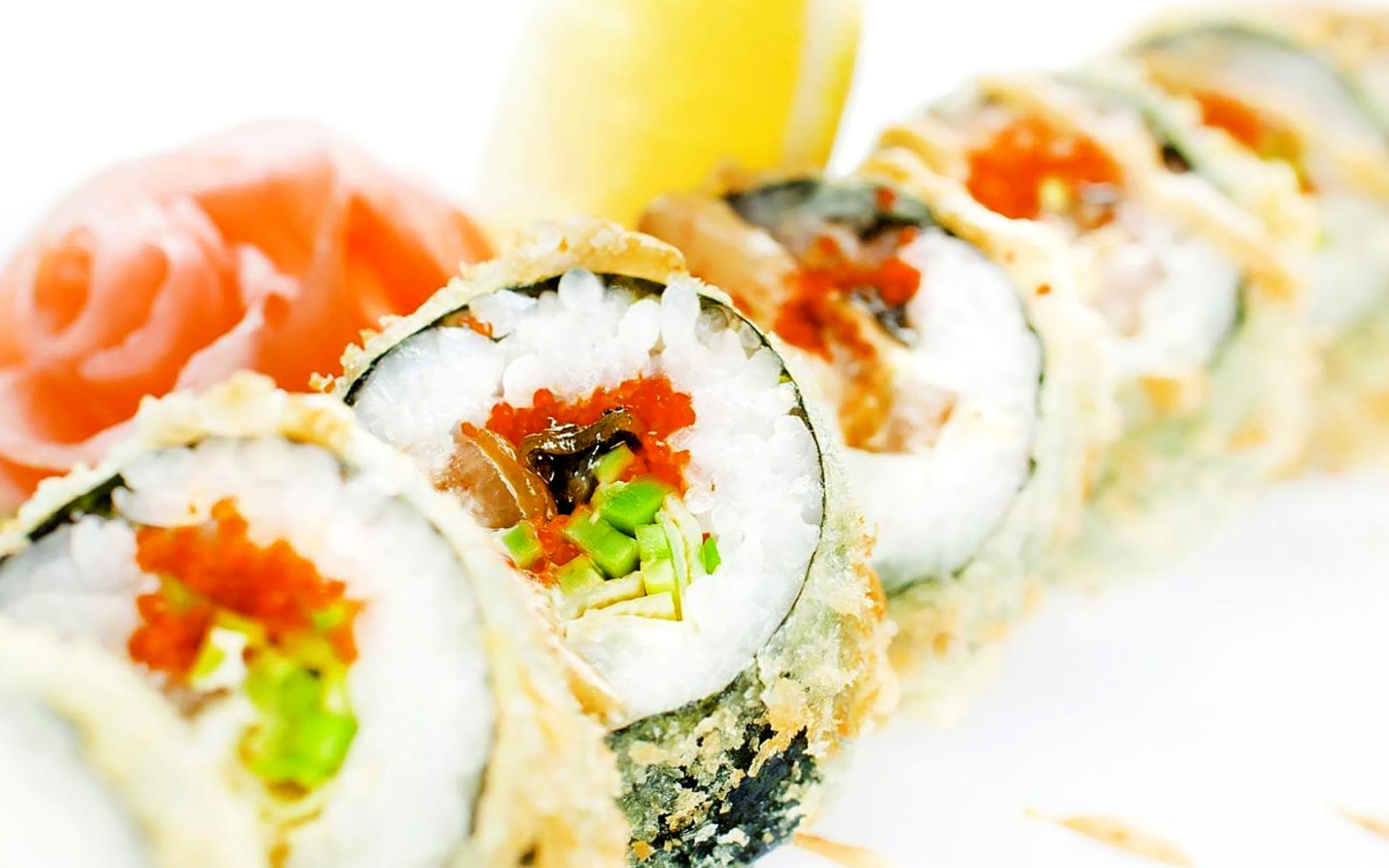 Sushi: The most famous Japanese dish outside of Japan. 1920x1200 HD Background.