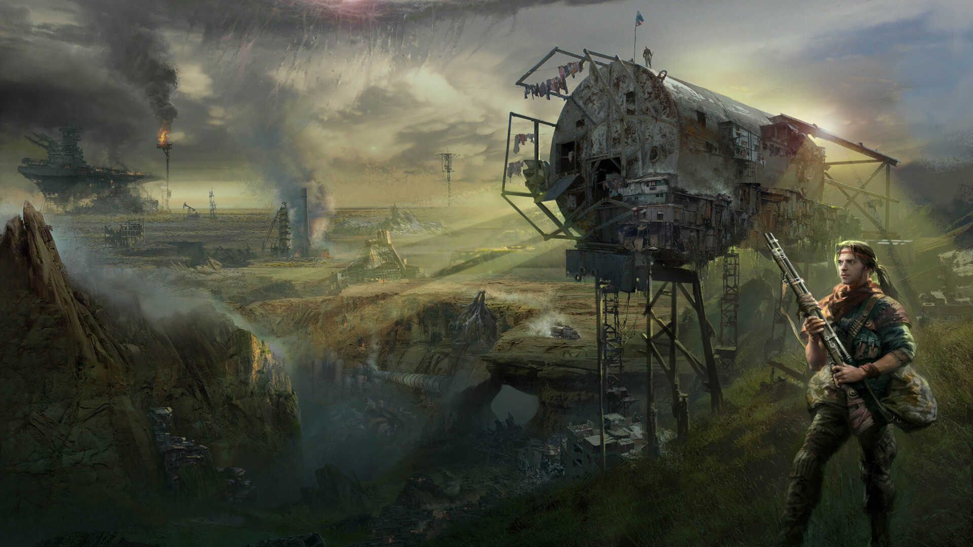 Post-apocalypse: The end of human civilization, Science fiction. 1920x1080 Full HD Wallpaper.