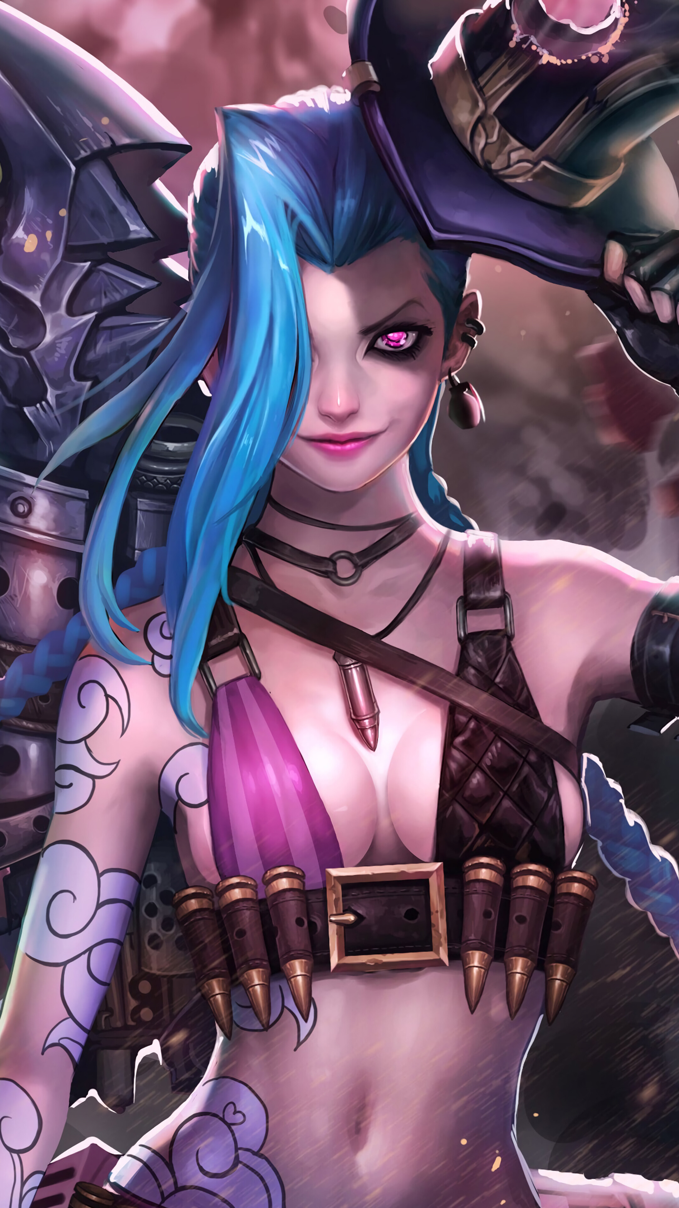 Jinx, League of Legends, HD wallpapers, Posted by Zoey Anderson, 2160x3840 4K Handy