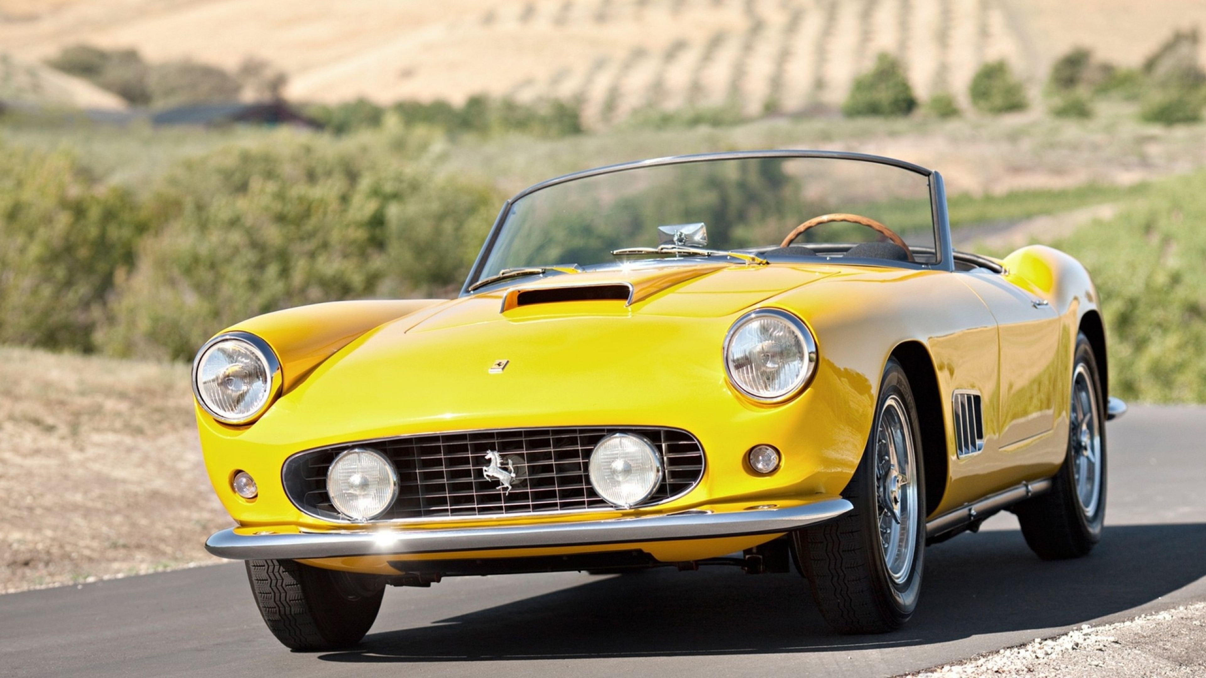 Vintage Car: Ferrari California, Admired for the historical significance and cultural value. 3840x2160 4K Background.
