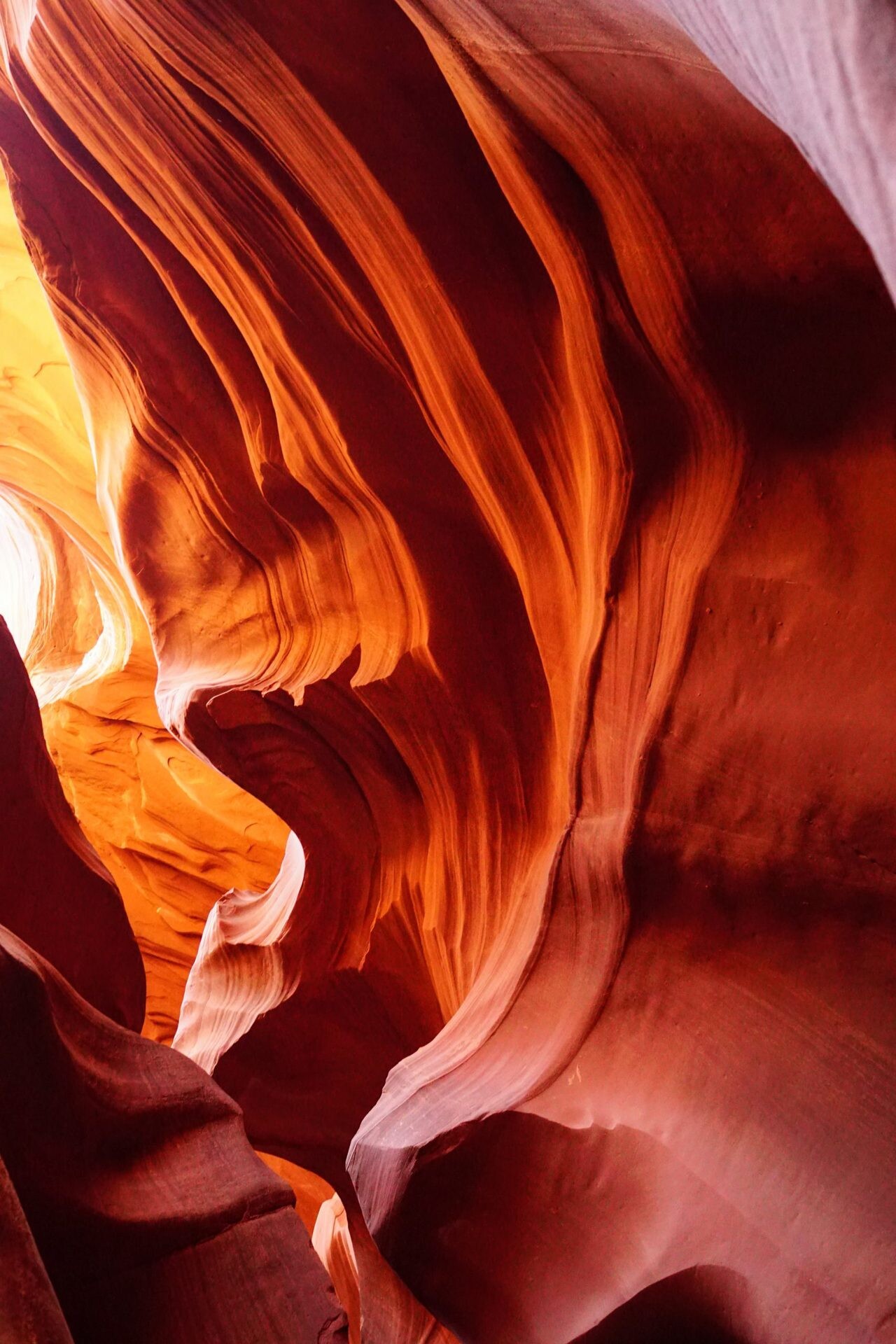 Geology: A slot canyon, Sandstone, Sedimentary rock, Rock formation. 1280x1920 HD Background.