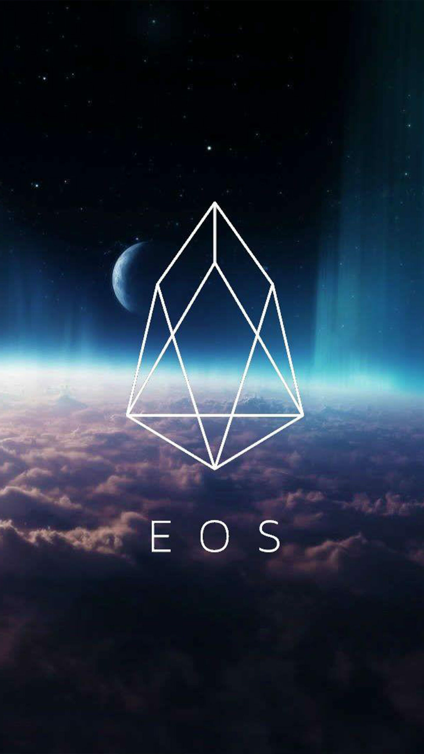 Cryptocurrency: The EOS coin, The native token of EOSIO network. 1440x2560 HD Background.