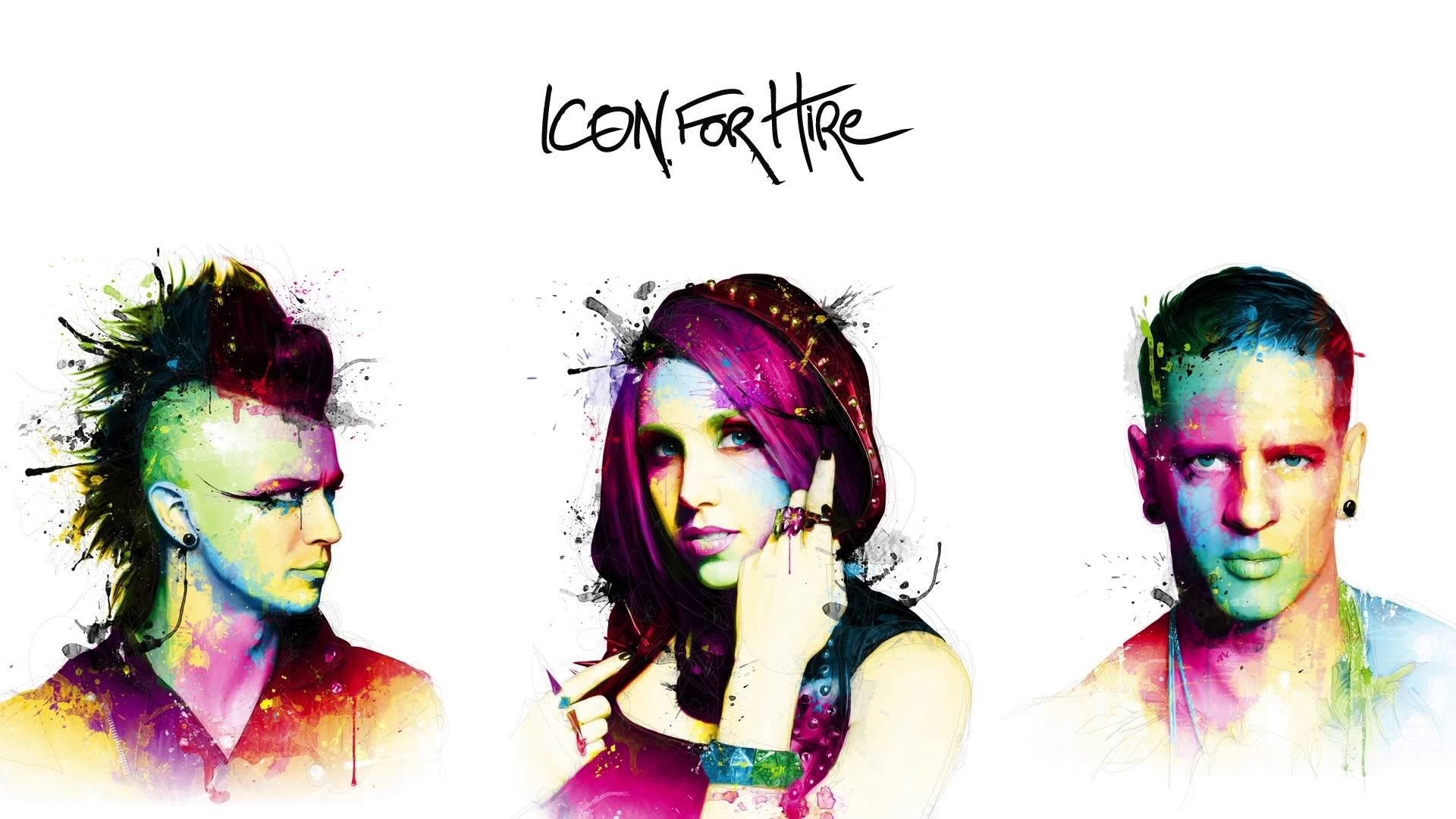 Icon For Hire, Band's aesthetic, Fan-made wallpapers, Double exposure art, 1920x1080 Full HD Desktop