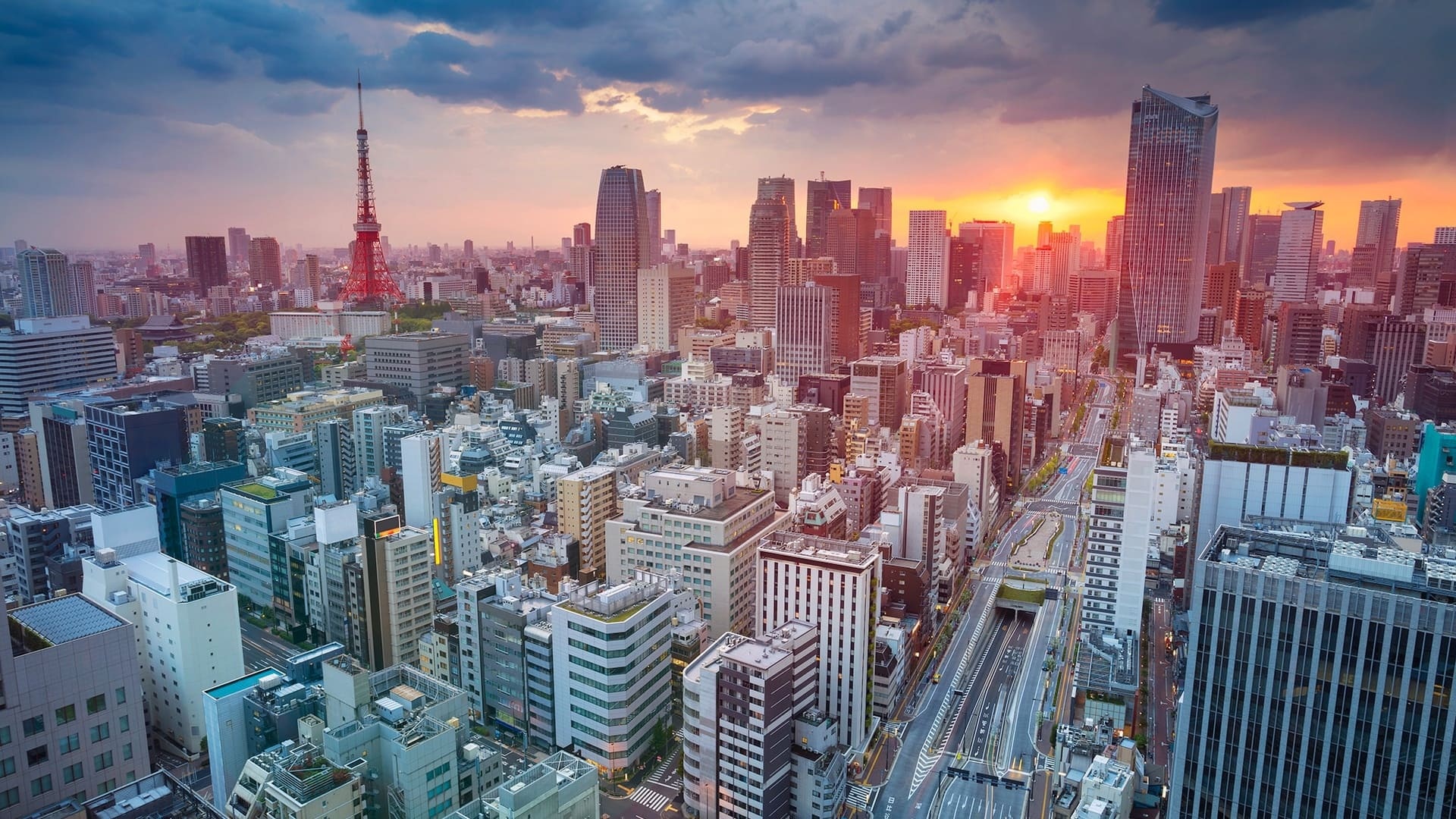 Tokyo skyline, Japan backgrounds, Vibrant cityscapes, Tokyo city, 1920x1080 Full HD Desktop