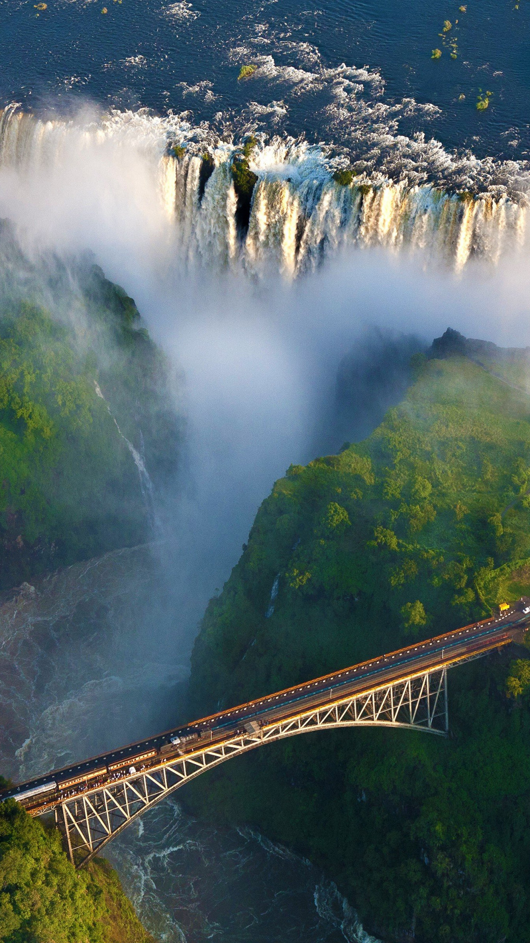 Zambia travels, Zambia waterfall, Nature's beauty, Refreshing scenery, 1080x1920 Full HD Phone