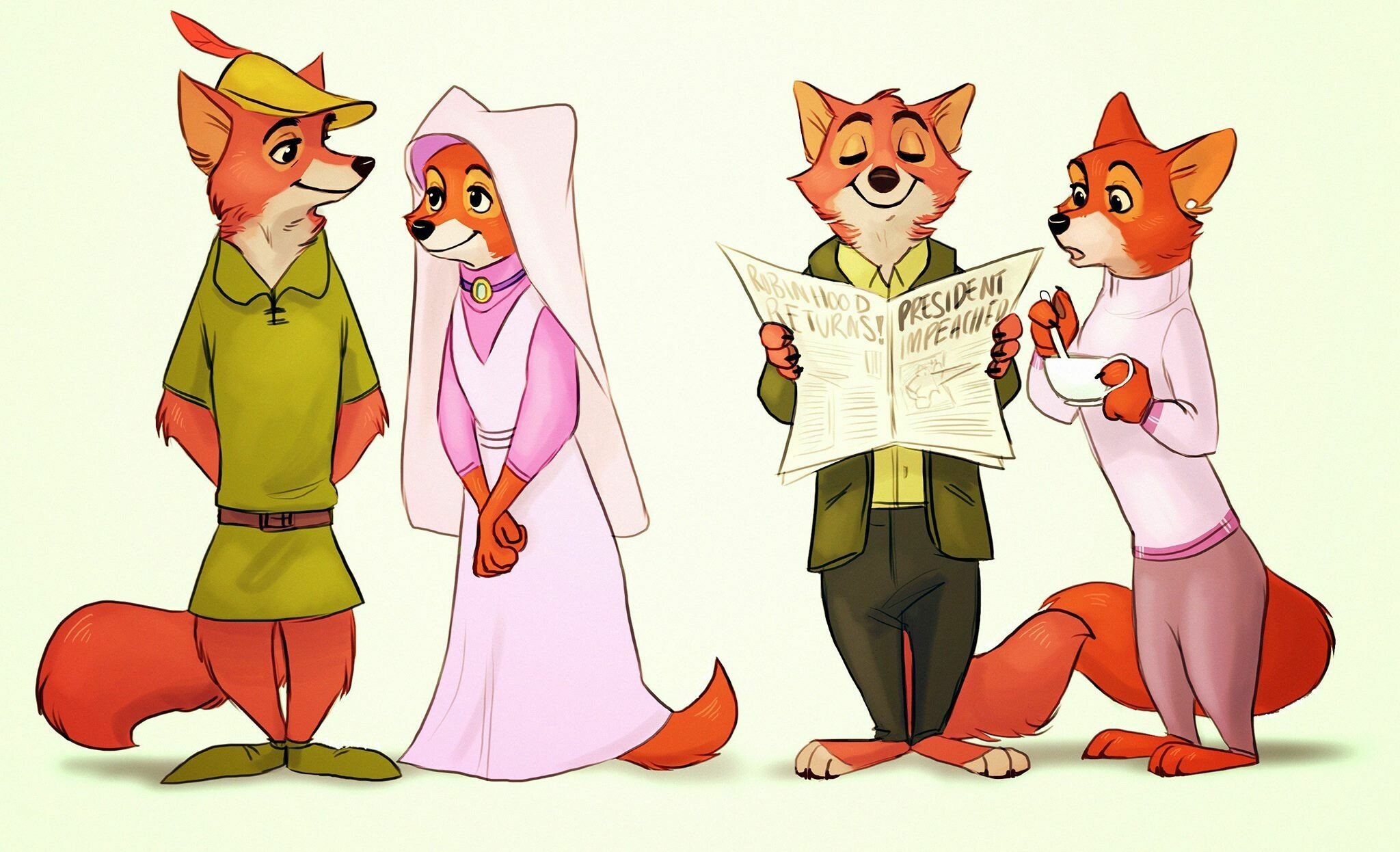Robin Hood (Cartoon): Based on the English folk tale of the same name with the characters reimagined as anthropomorphic animals, Disney. 2050x1250 HD Wallpaper.