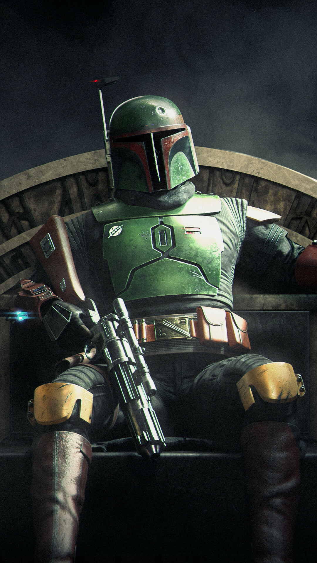 The Book of Boba Fett: A spin-off of the acclaimed Star Wars show The Mandalorian. 1080x1920 Full HD Background.