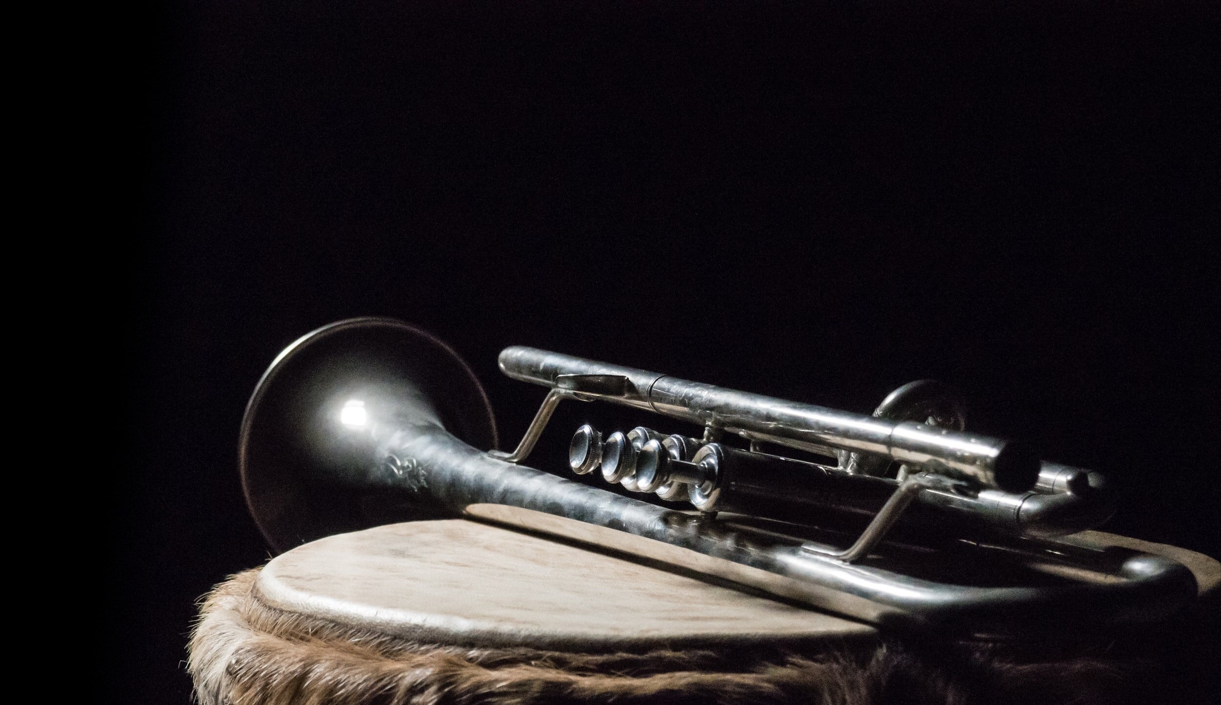 Trumpet: Wind instrument, Powerful tone sounded by lip vibration, Cup-shaped mouthpiece. 2500x1450 HD Wallpaper.