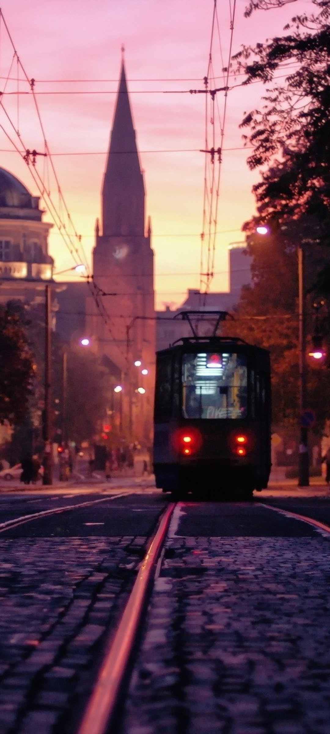 Tram travels, Download Poland poznan, Tram church railway, 1080x2400 HD Phone