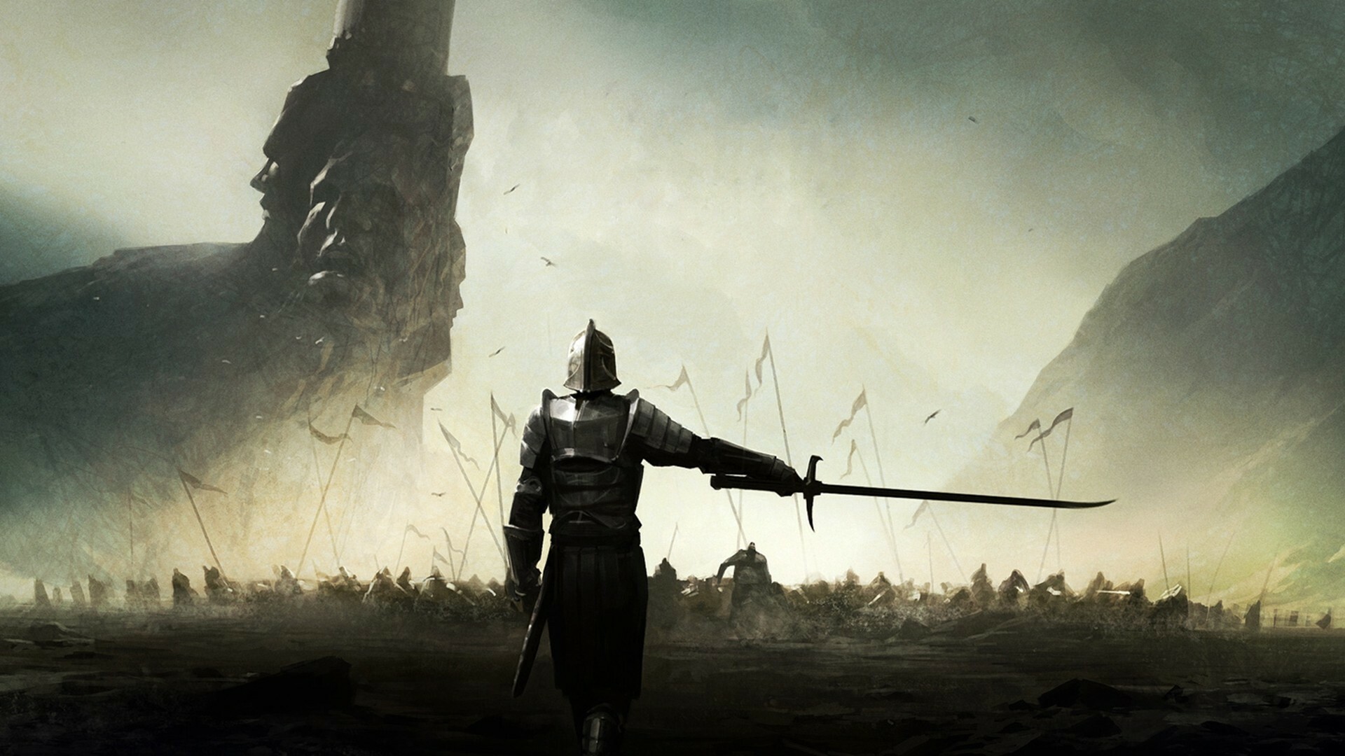 Knight: Medieval, Mortal Online, Warrior in armor. 1920x1080 Full HD Wallpaper.