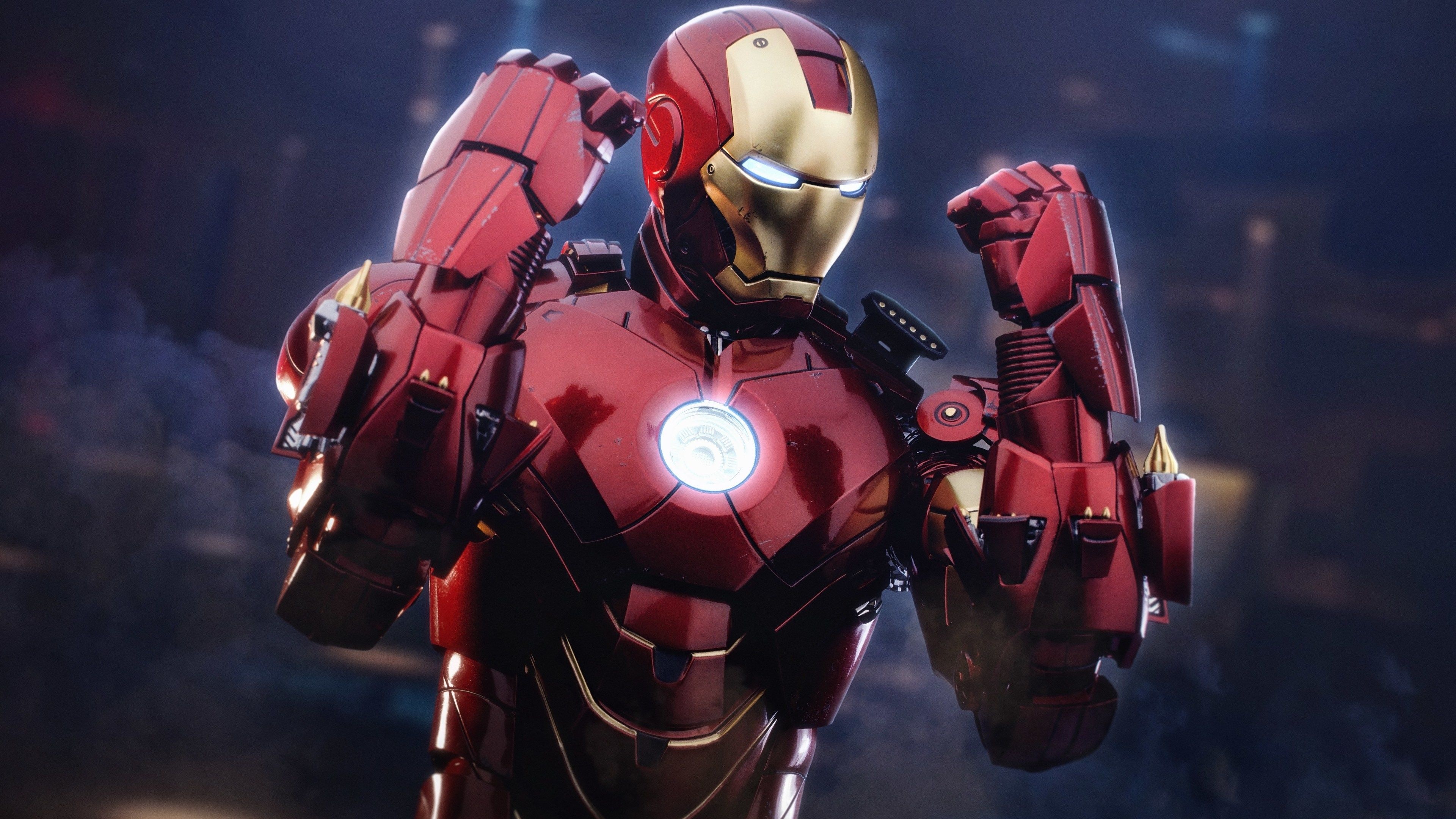 Iron Man, Mark 4 armor, Exhilarating battle scenes, Futuristic design, 3840x2160 4K Desktop