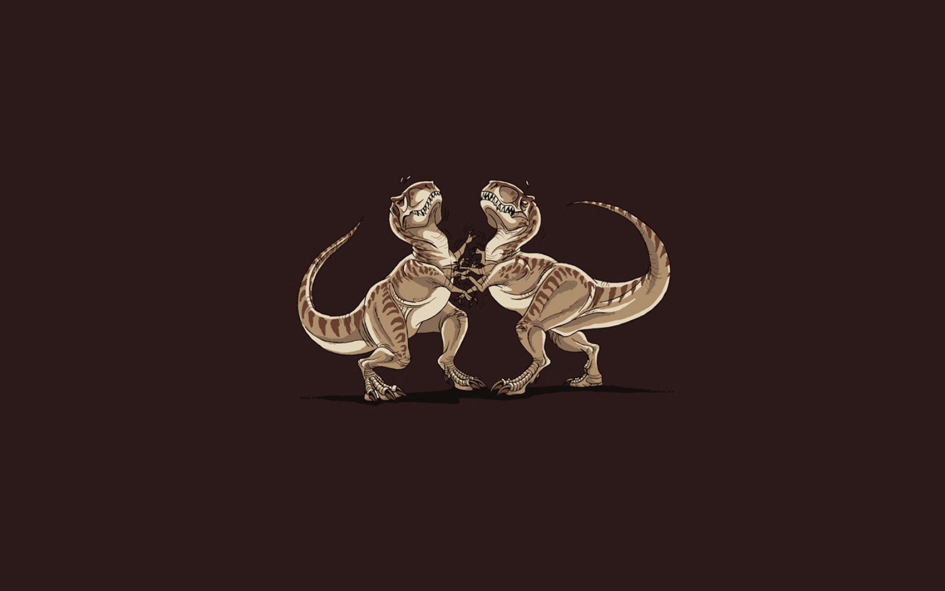 T-rex cat fight, Funny wallpaper, Dinosaur comedy, Whimsical art, 1920x1200 HD Desktop