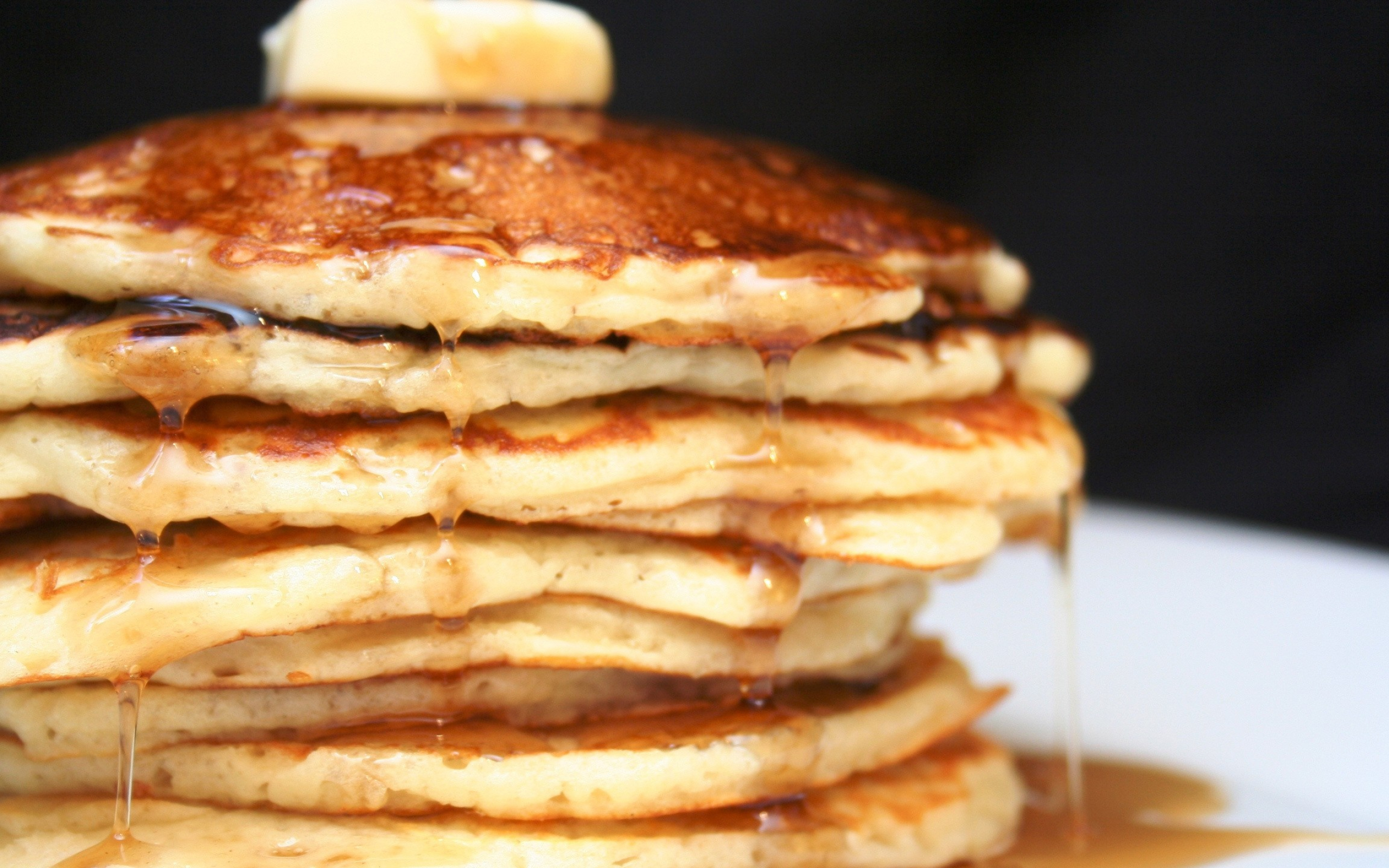 Butter drizzled pancakes, Sweet syrup, Mouth-watering breakfast, Food wallpaper, 2560x1600 HD Desktop