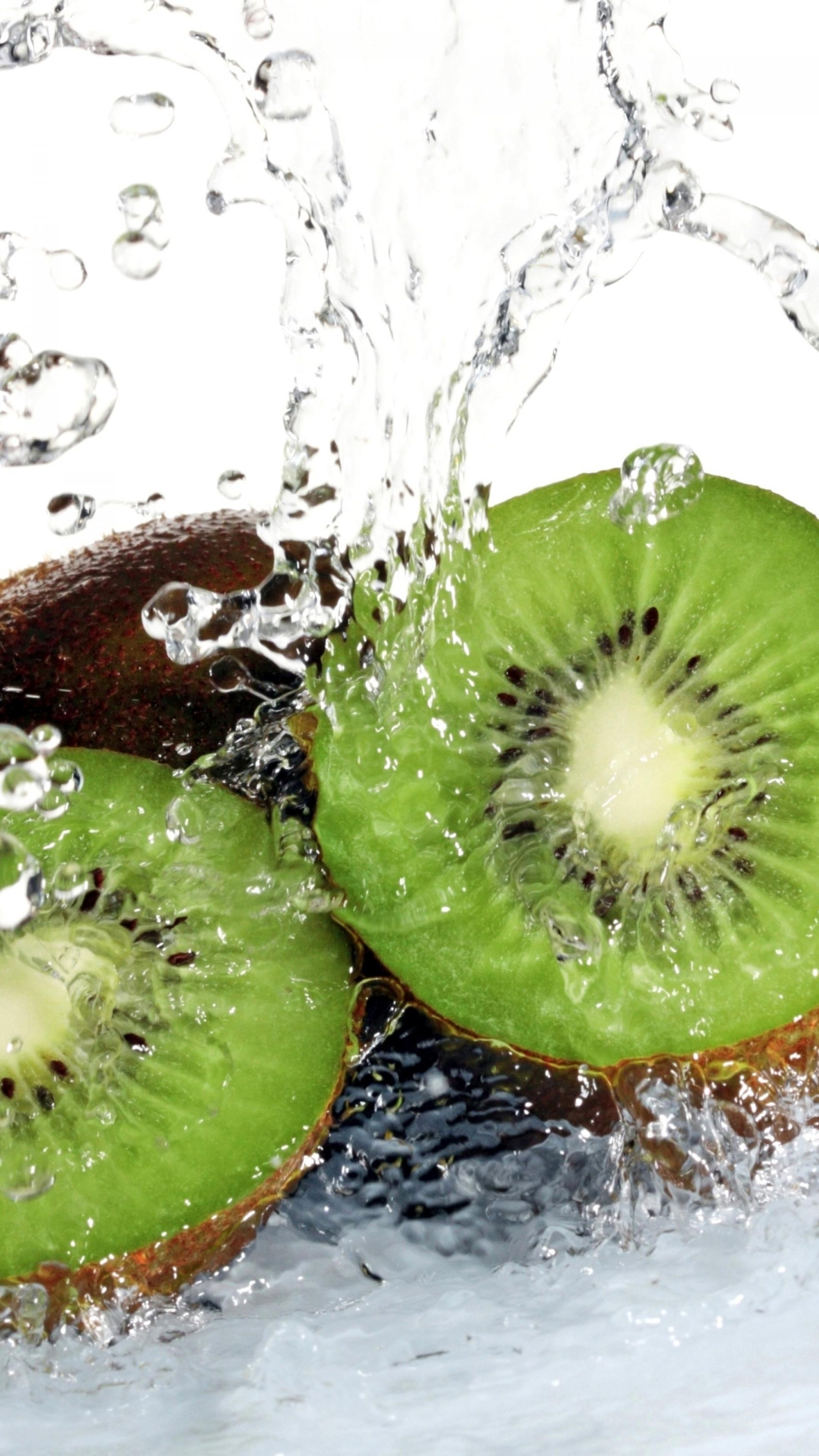 Kiwi fruit wallpaper, Water droplets, High resolution, Food photography, 2160x3840 4K Handy