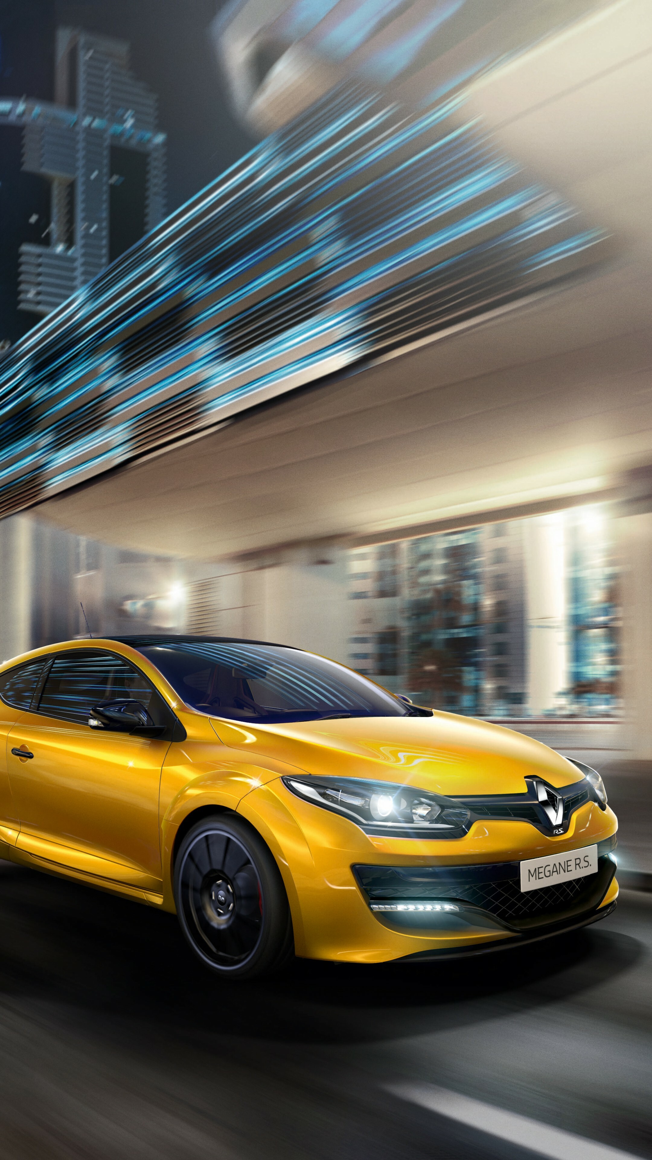 Renault: Automaker, Headquarters are in Boulogne-Billancourt, Megane RS. 2160x3840 4K Background.