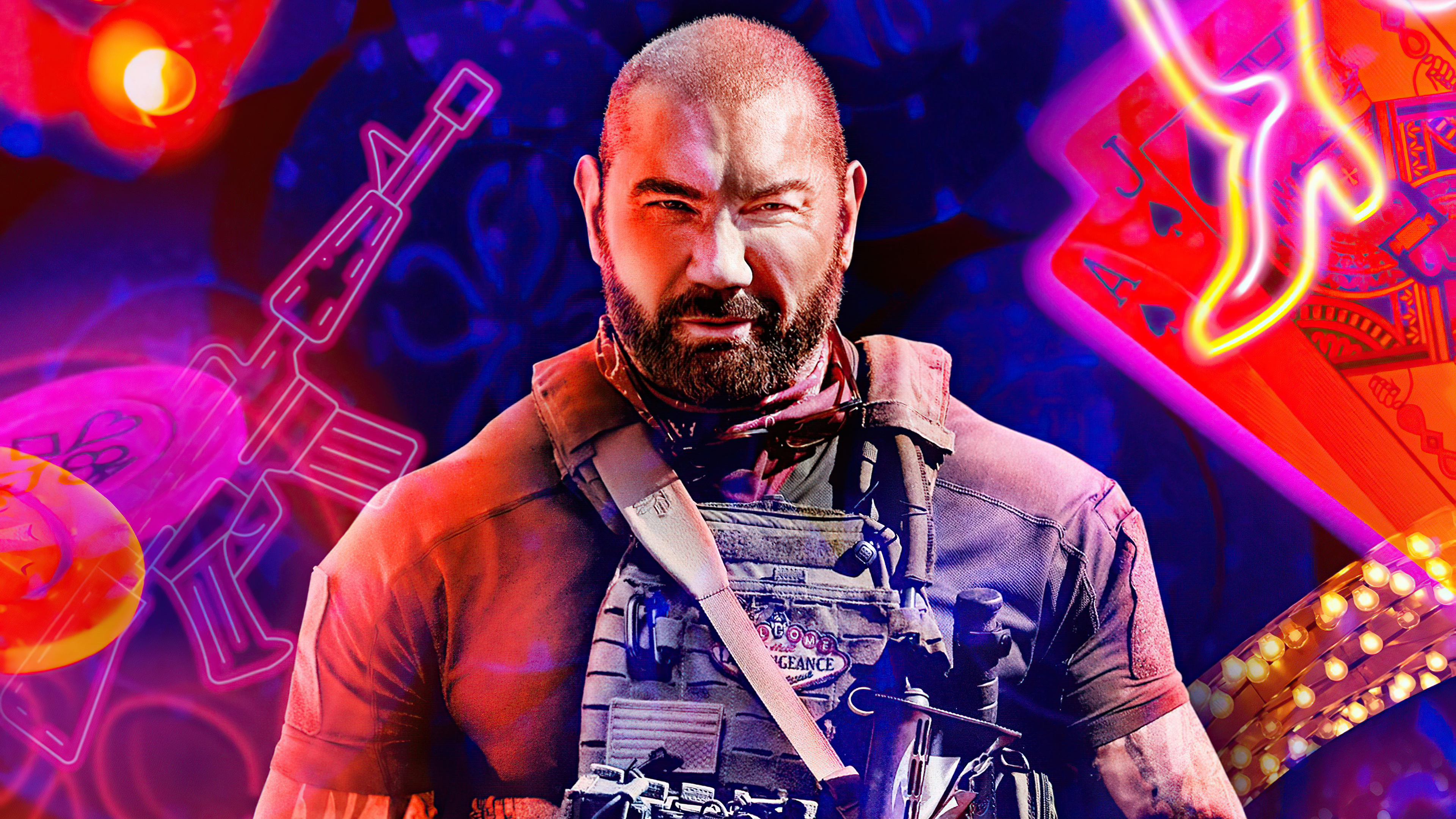 Army of the Dead, Dave Bautista as Scott Ward, Prominent role, Memorable performance, 3840x2160 4K Desktop