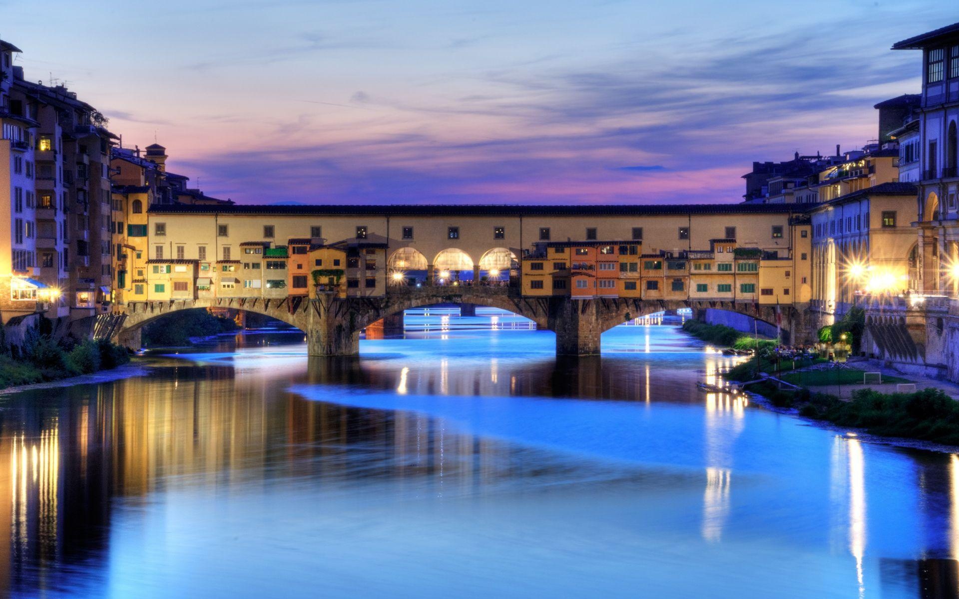 Florence: Ponte Vecchio, The Arno River, City landmark. 1920x1200 HD Wallpaper.