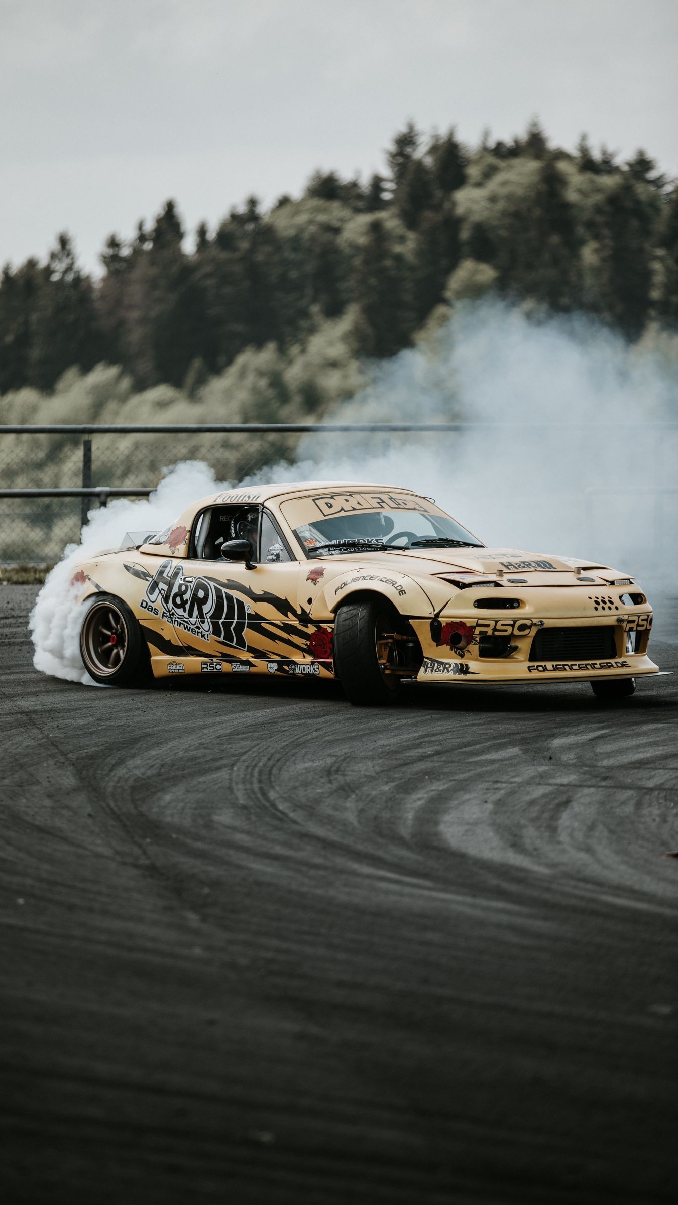 Drifting: Professional driving technique, Extreme motorsports discipline. 1350x2400 HD Background.