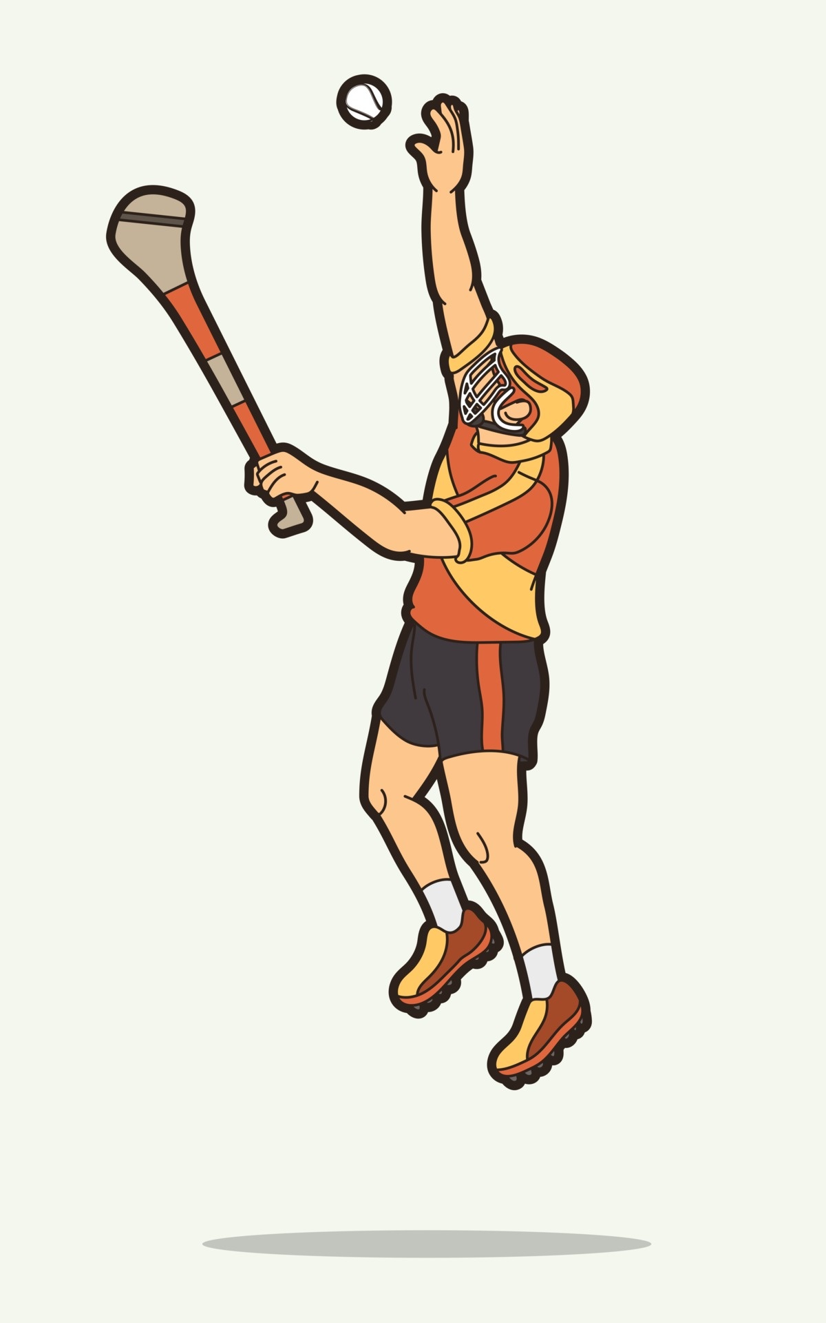 Hurling: A hurler tries to catch a ball, Minimalistic fan art. 1200x1920 HD Wallpaper.